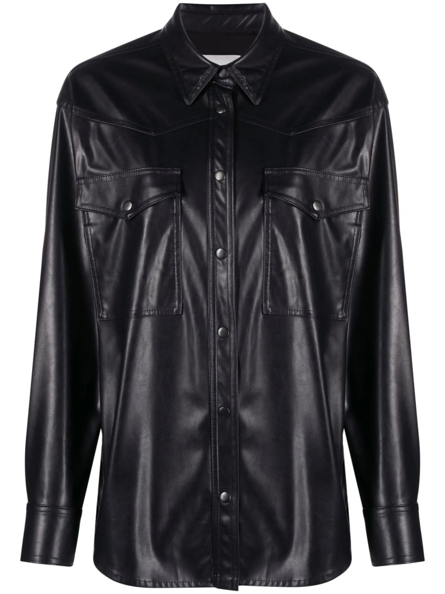 polished-finish short-sleeve shirt