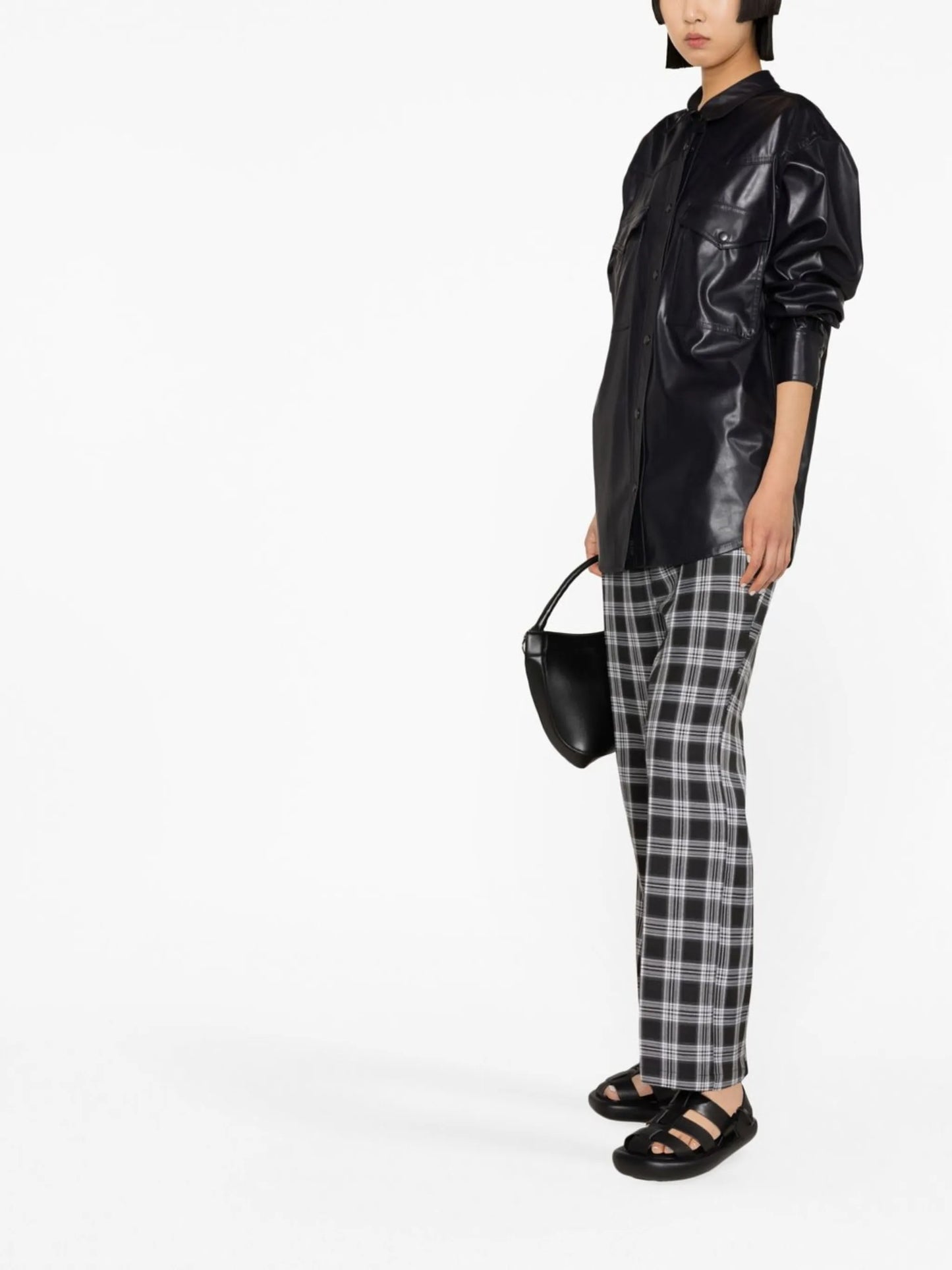polished-finish short-sleeve shirt