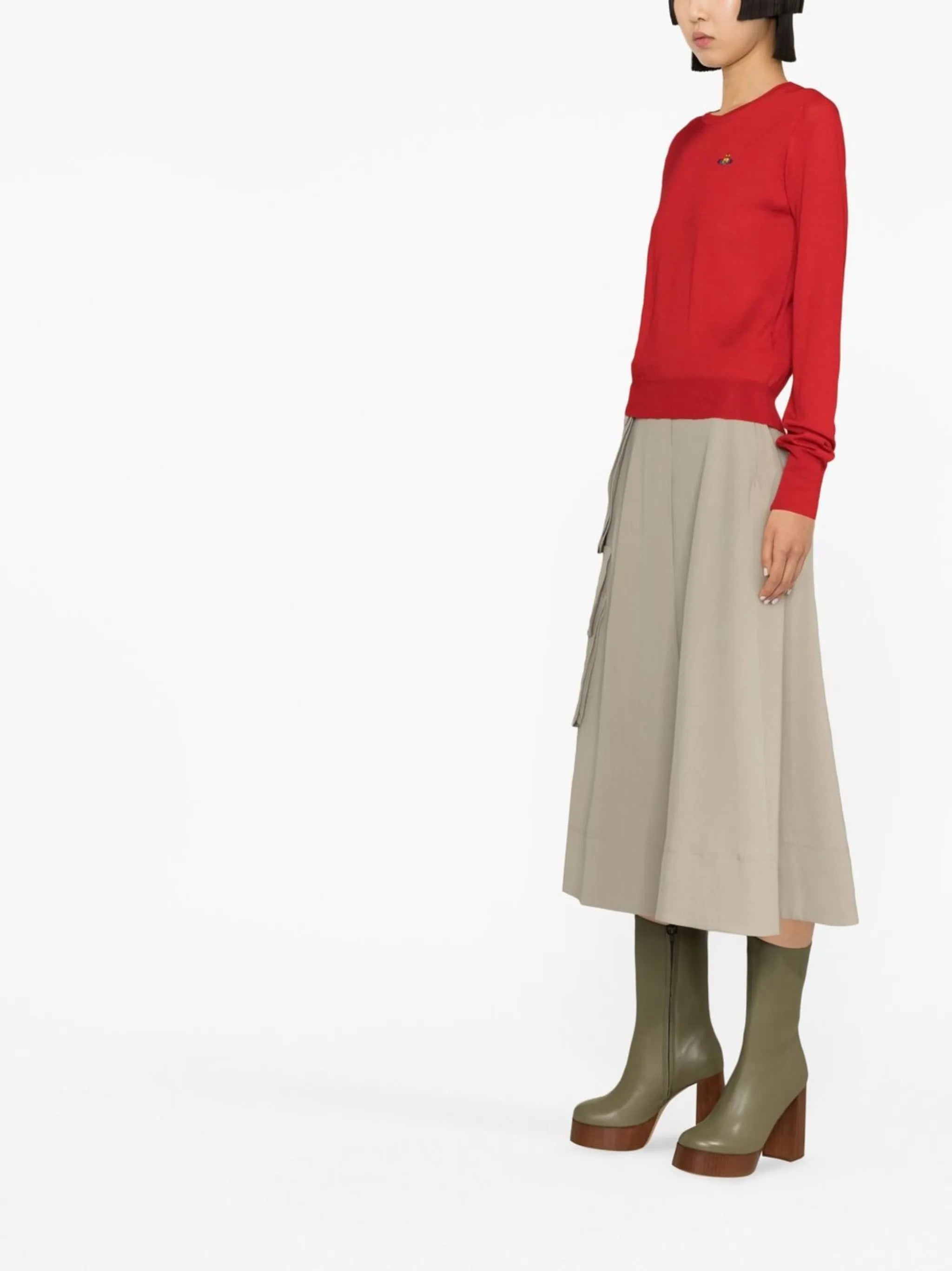embroidered-motif long-sleeve top
