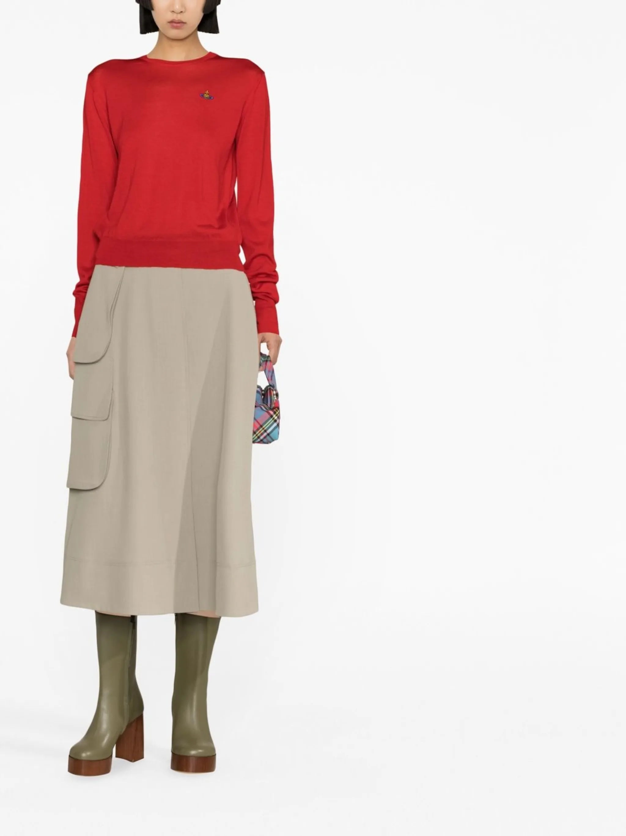 embroidered-motif long-sleeve top