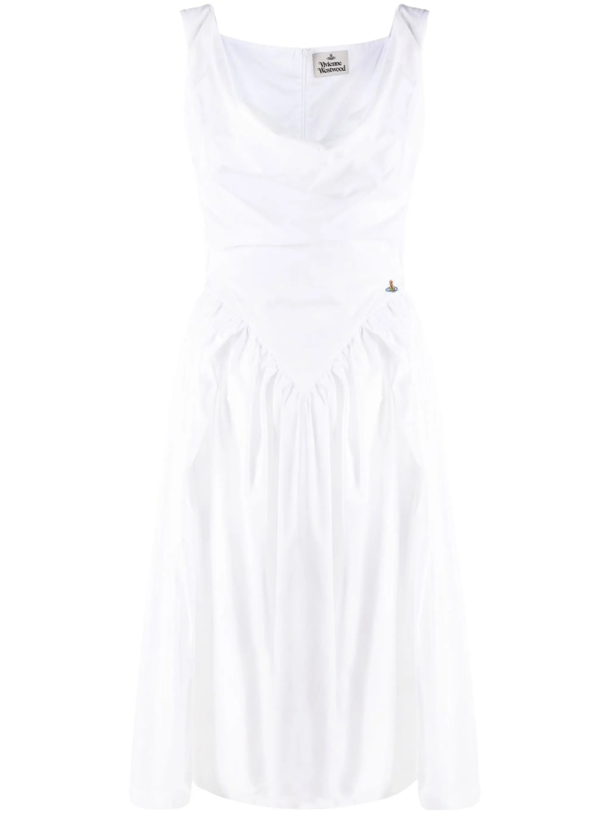 Sunday cowl-neck cotton midi dress