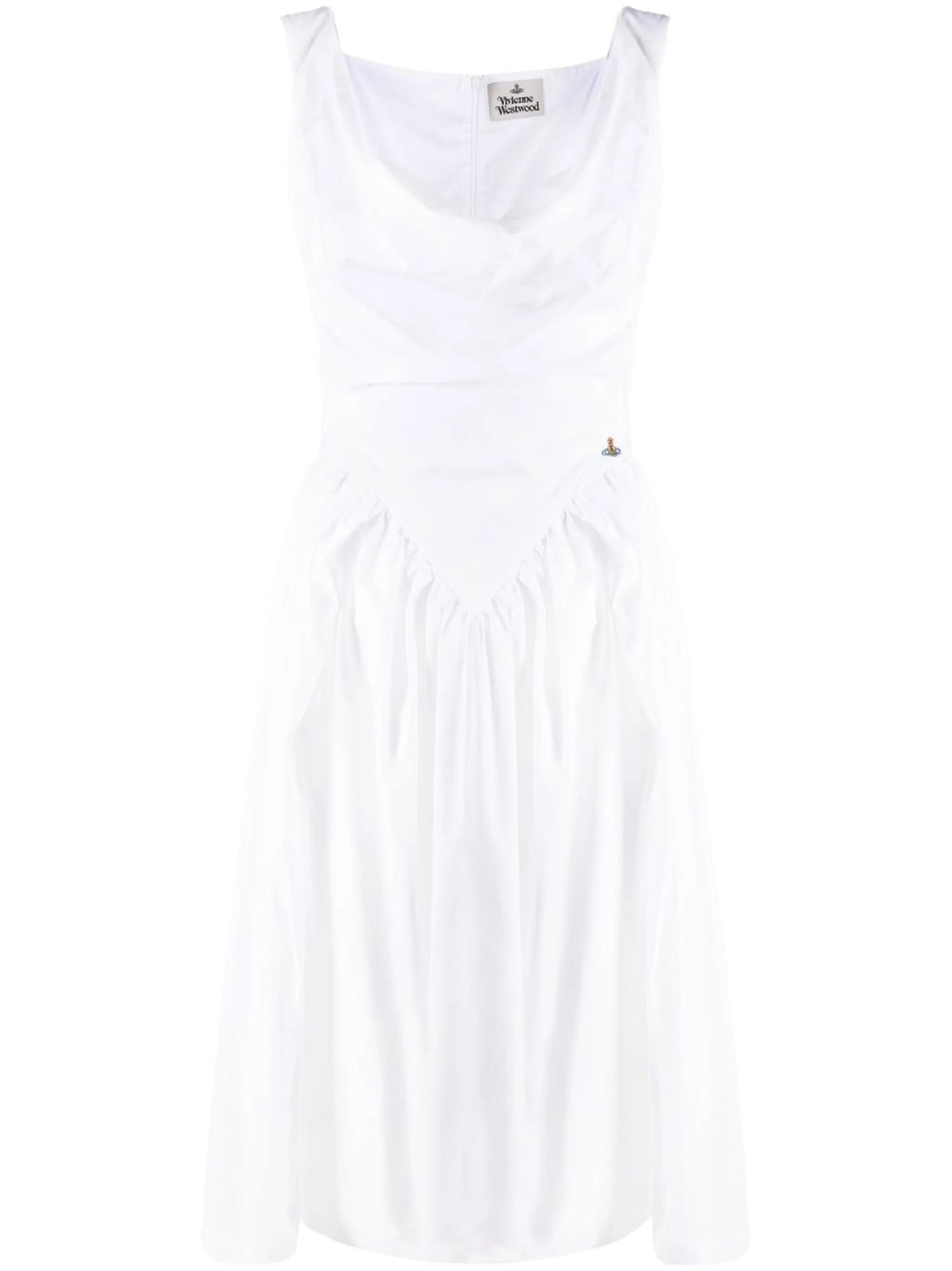 Sunday cowl-neck cotton midi dress