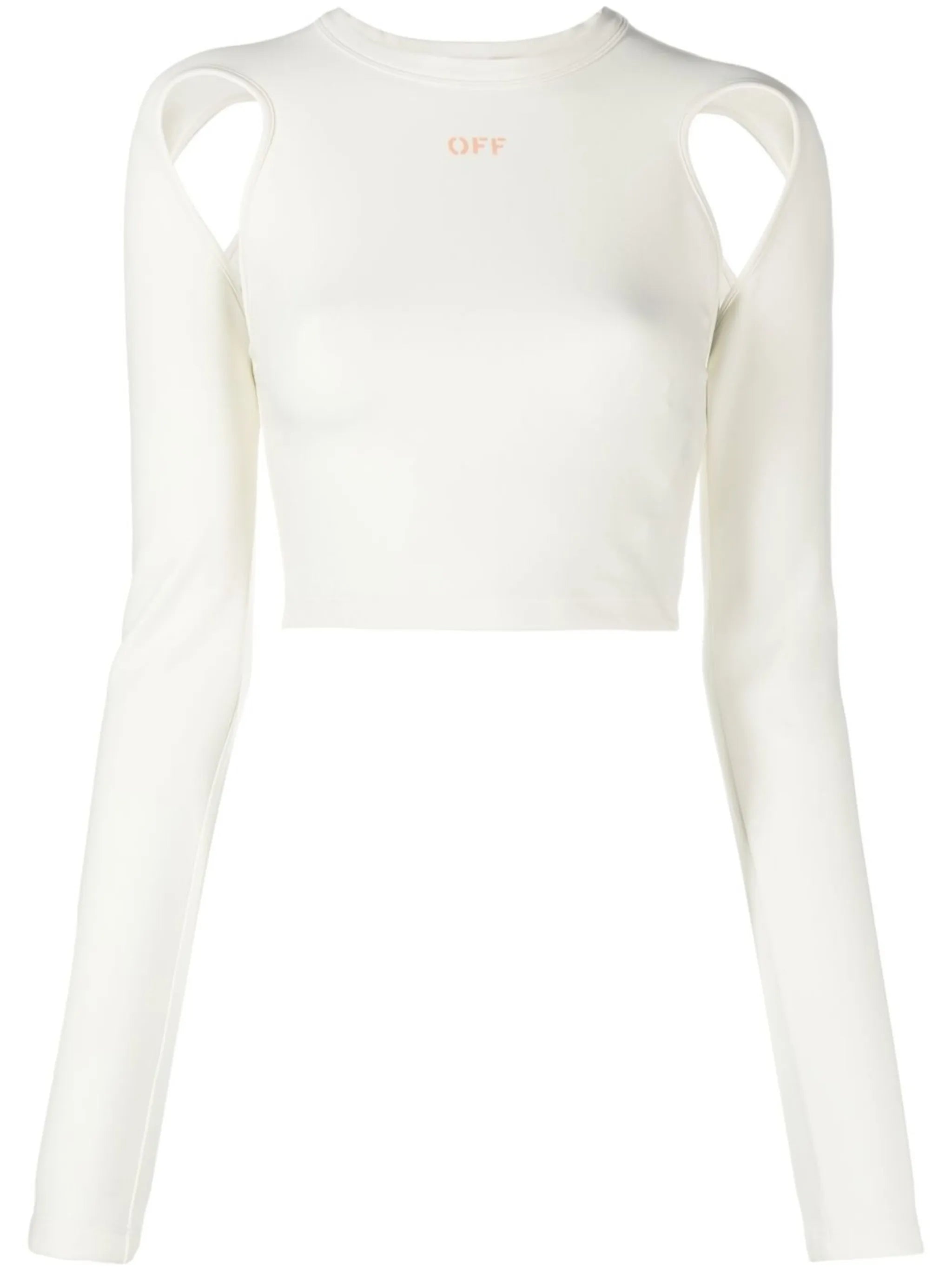 logo-print cut-out detail cropped top