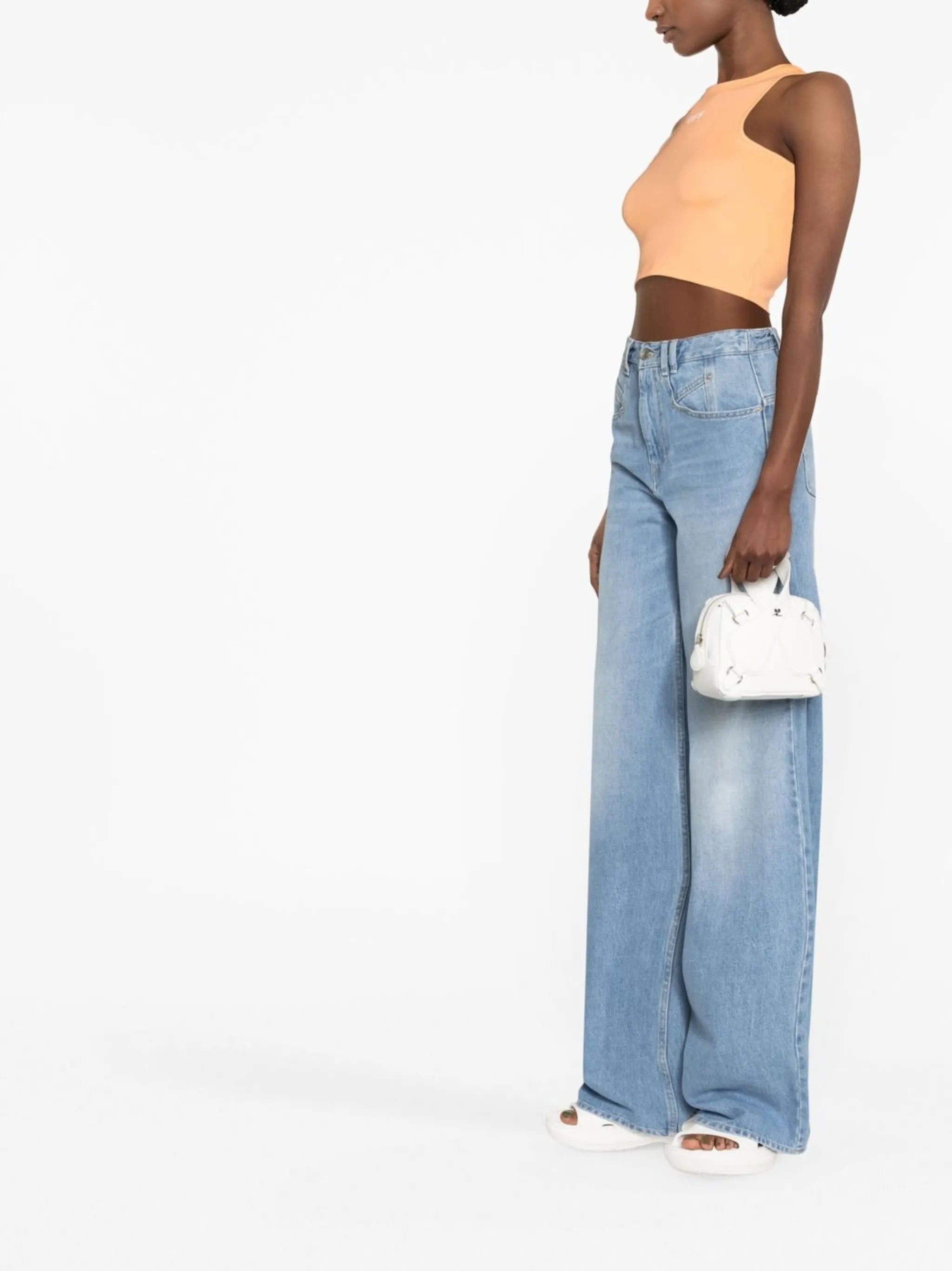Rowing crew-neck sleeveless top