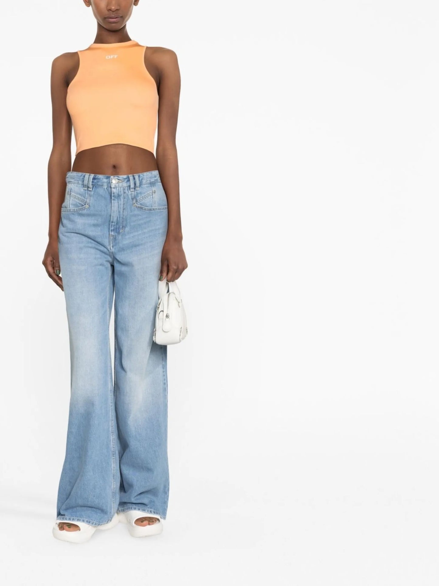 Rowing crew-neck sleeveless top