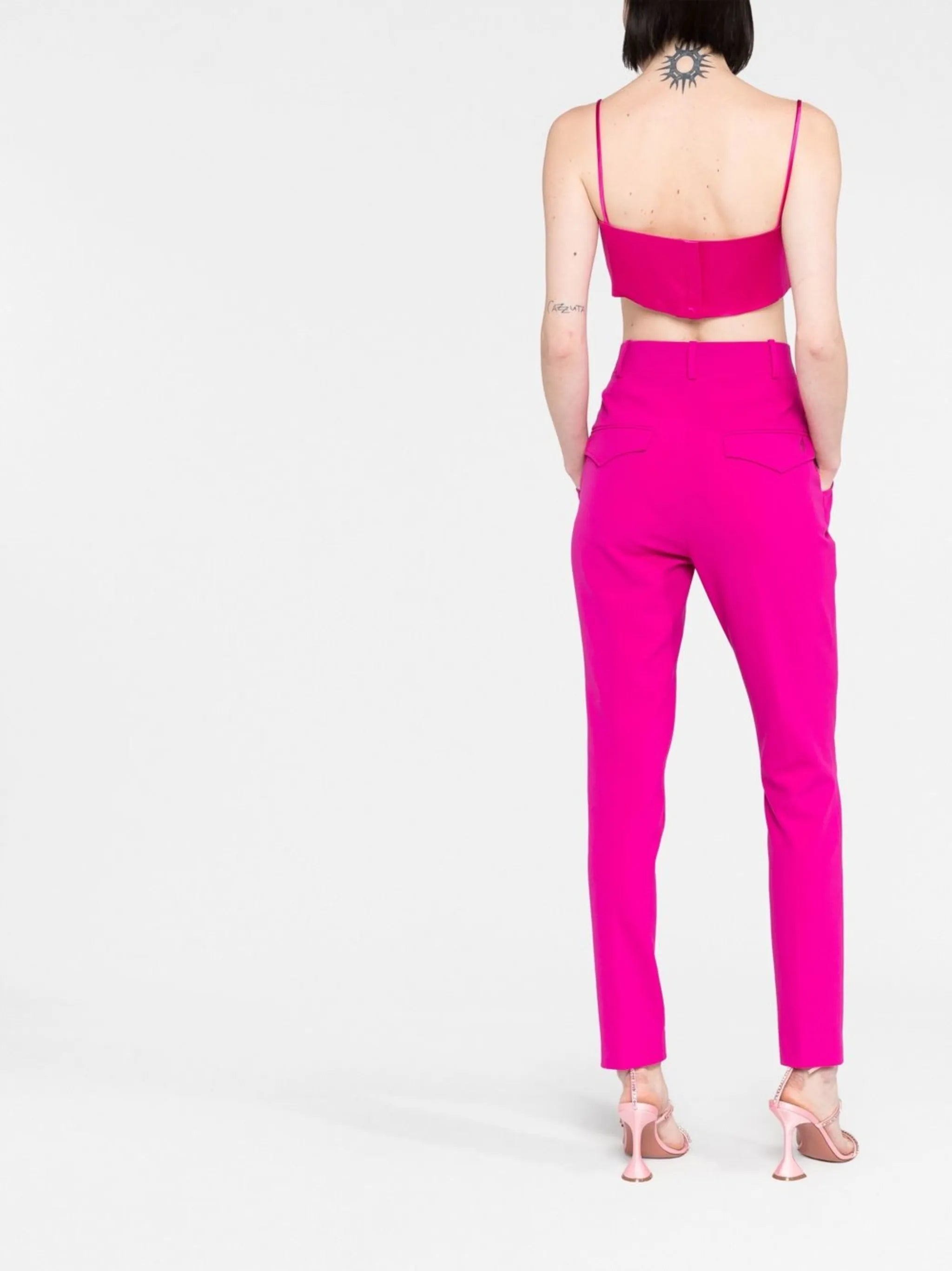 Berry high-waisted tailored trousers