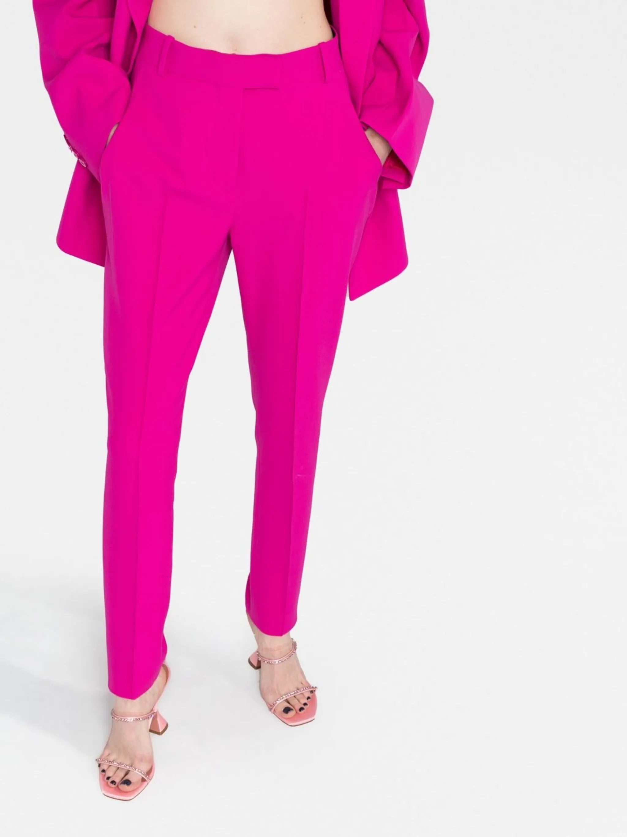 Berry high-waisted tailored trousers