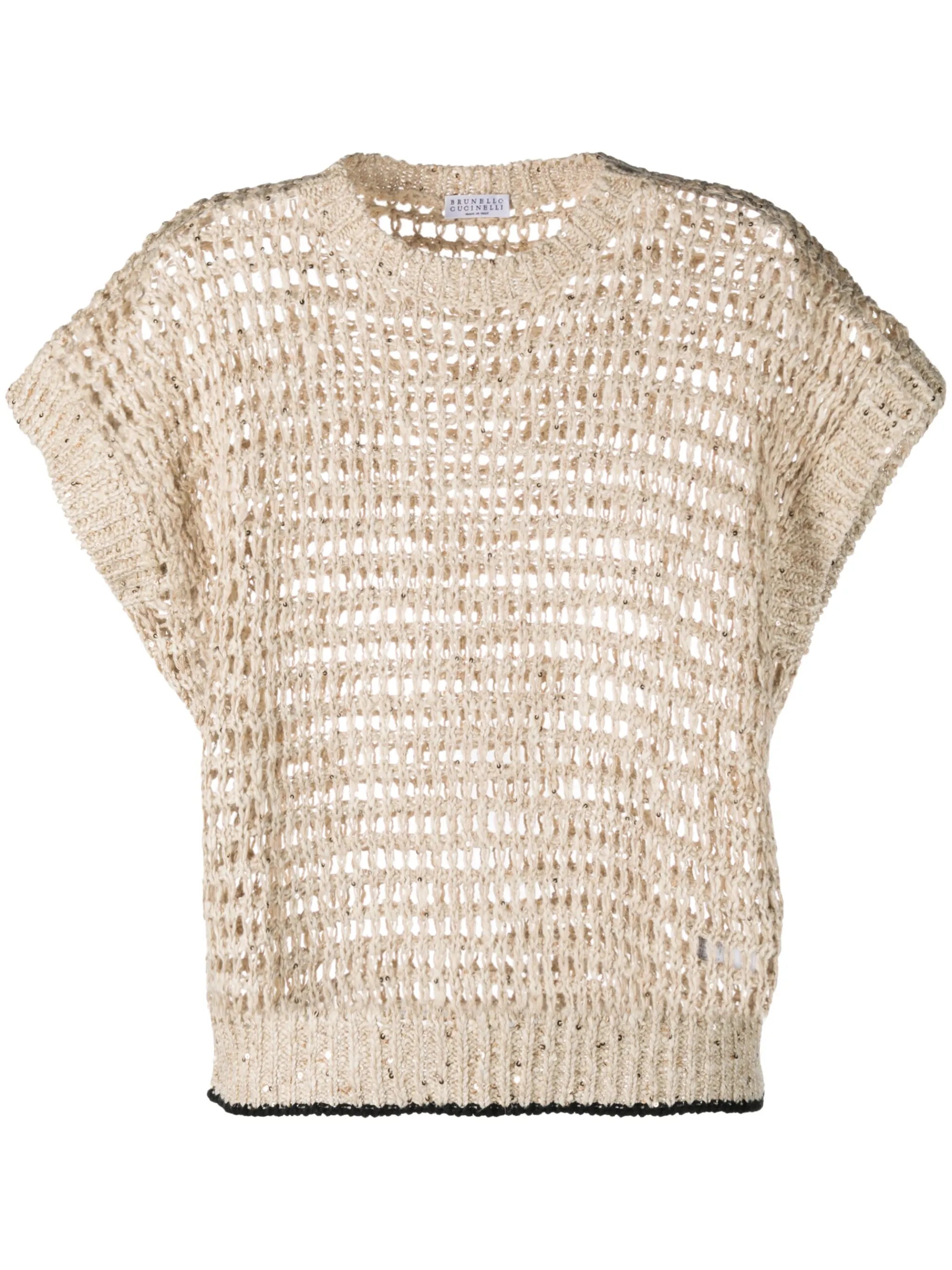 open-knit short-sleeve jumper