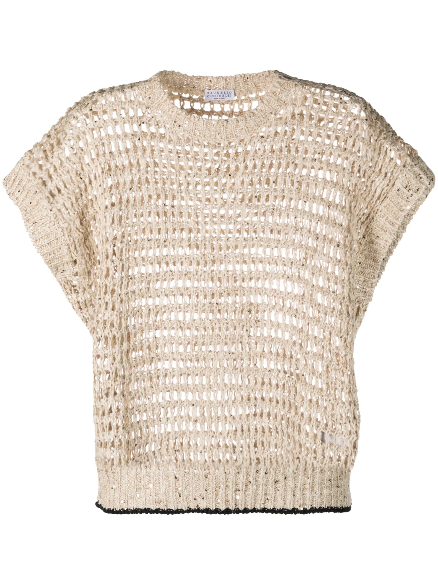 open-knit short-sleeve jumper