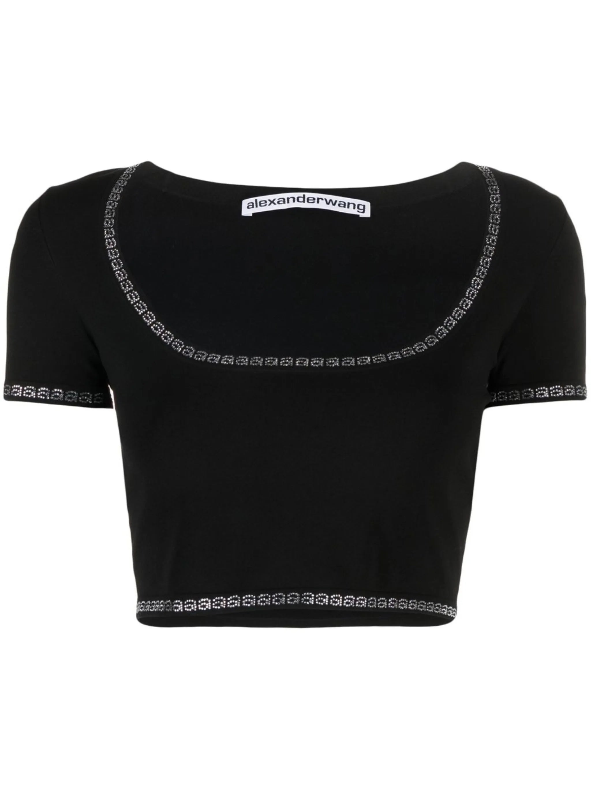 scoop-neck cropped T-shirt