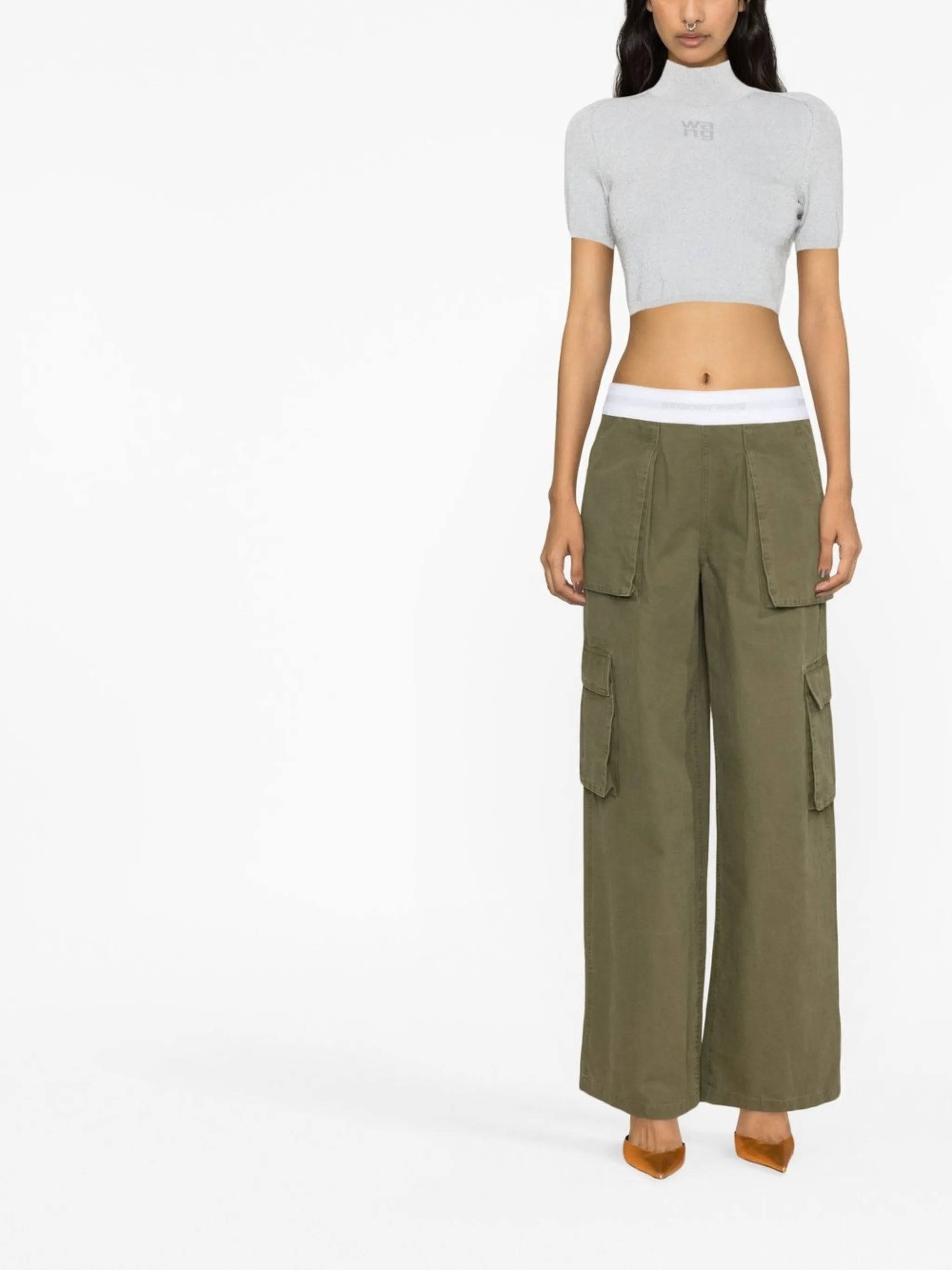 elasticated-waist cargo pants