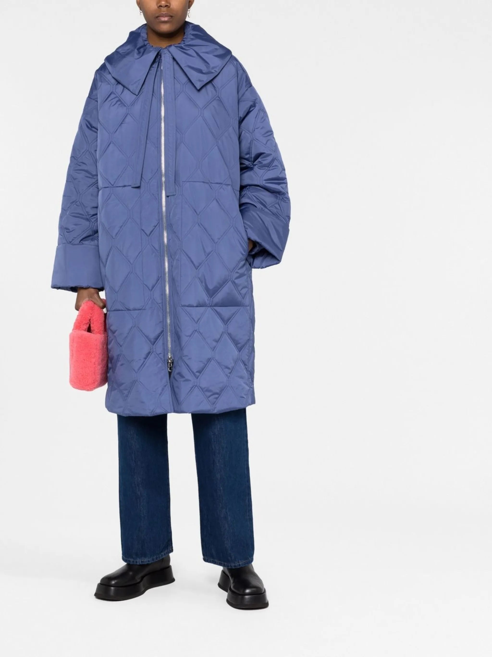 recycled polyester quilted coat