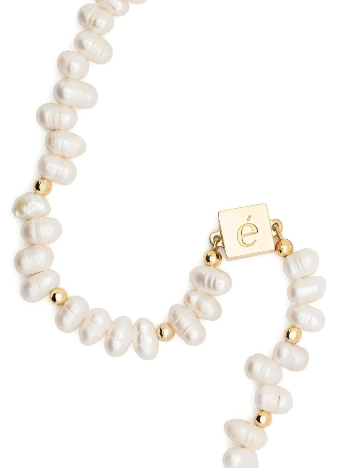 logo-charm freshwater pearl necklace