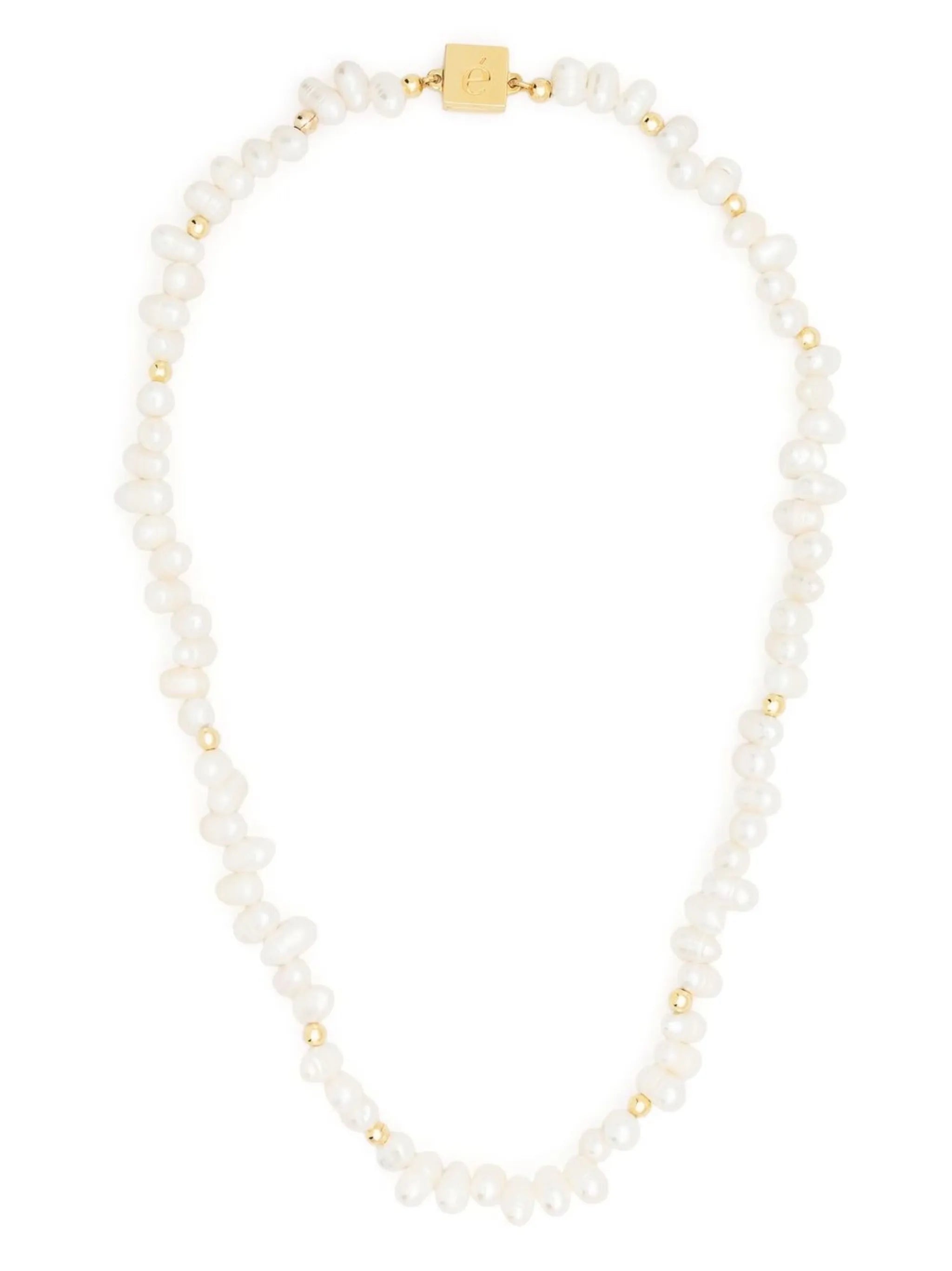 logo-charm freshwater pearl necklace