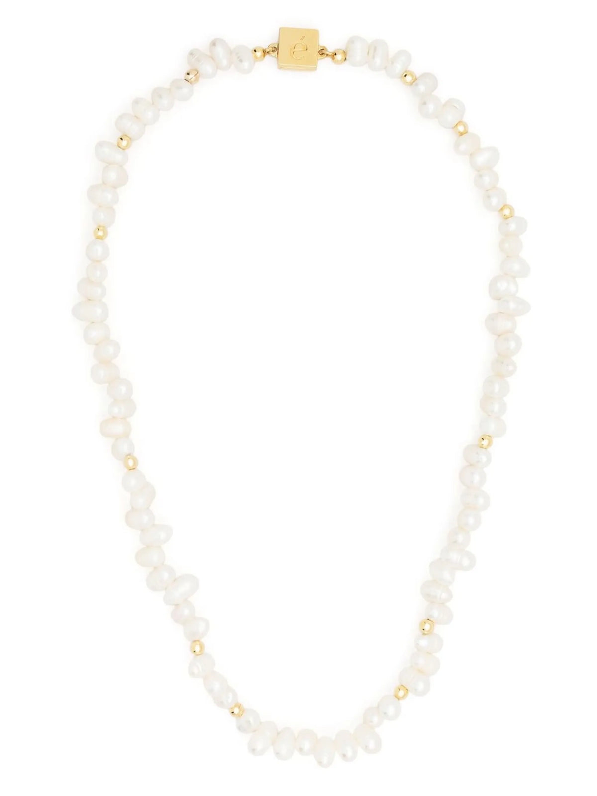 logo-charm freshwater pearl necklace