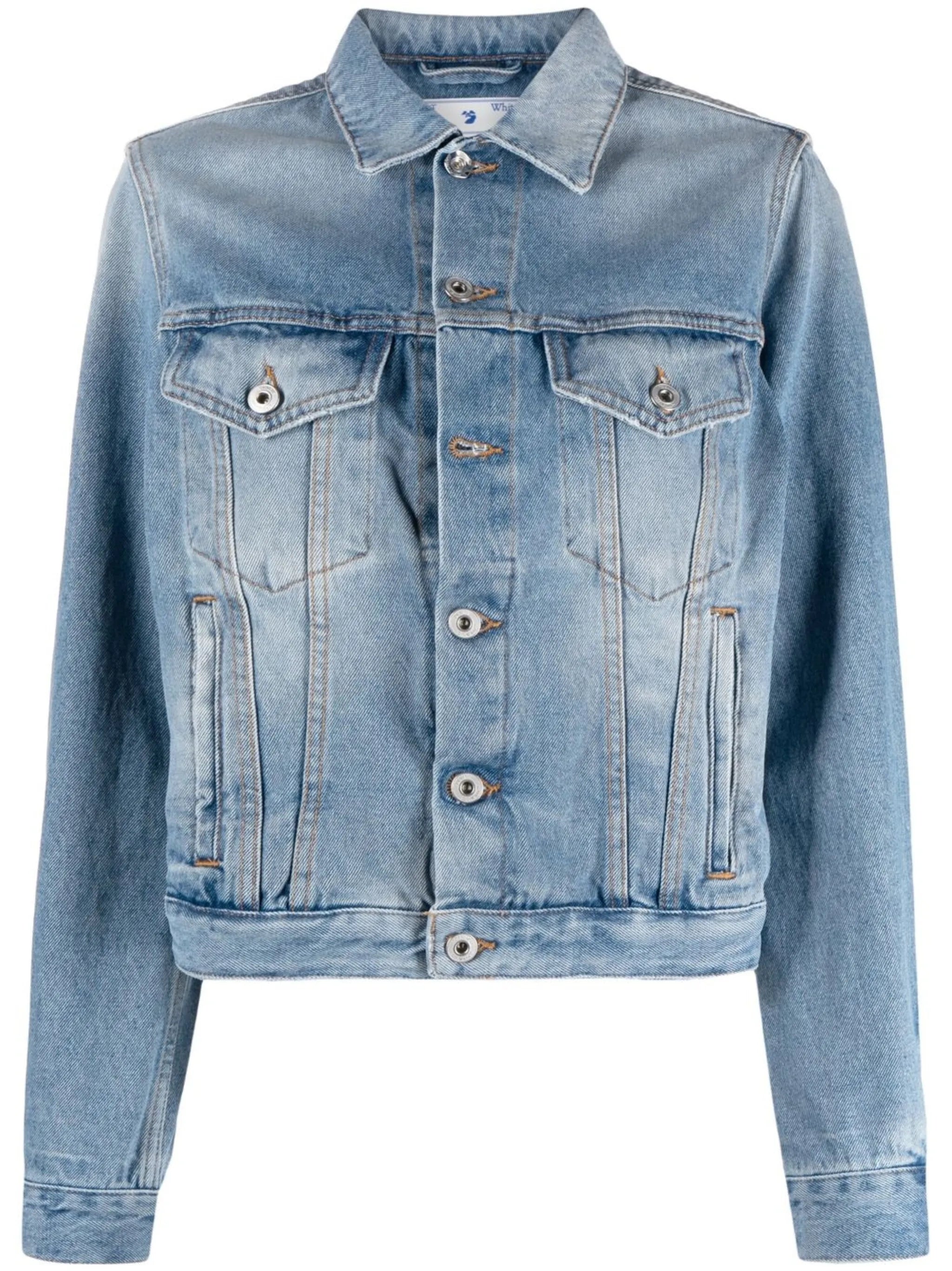 Corporate logo-patch denim jacket