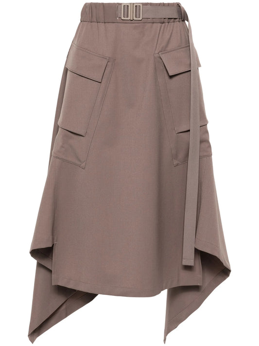 belted A-line skirt