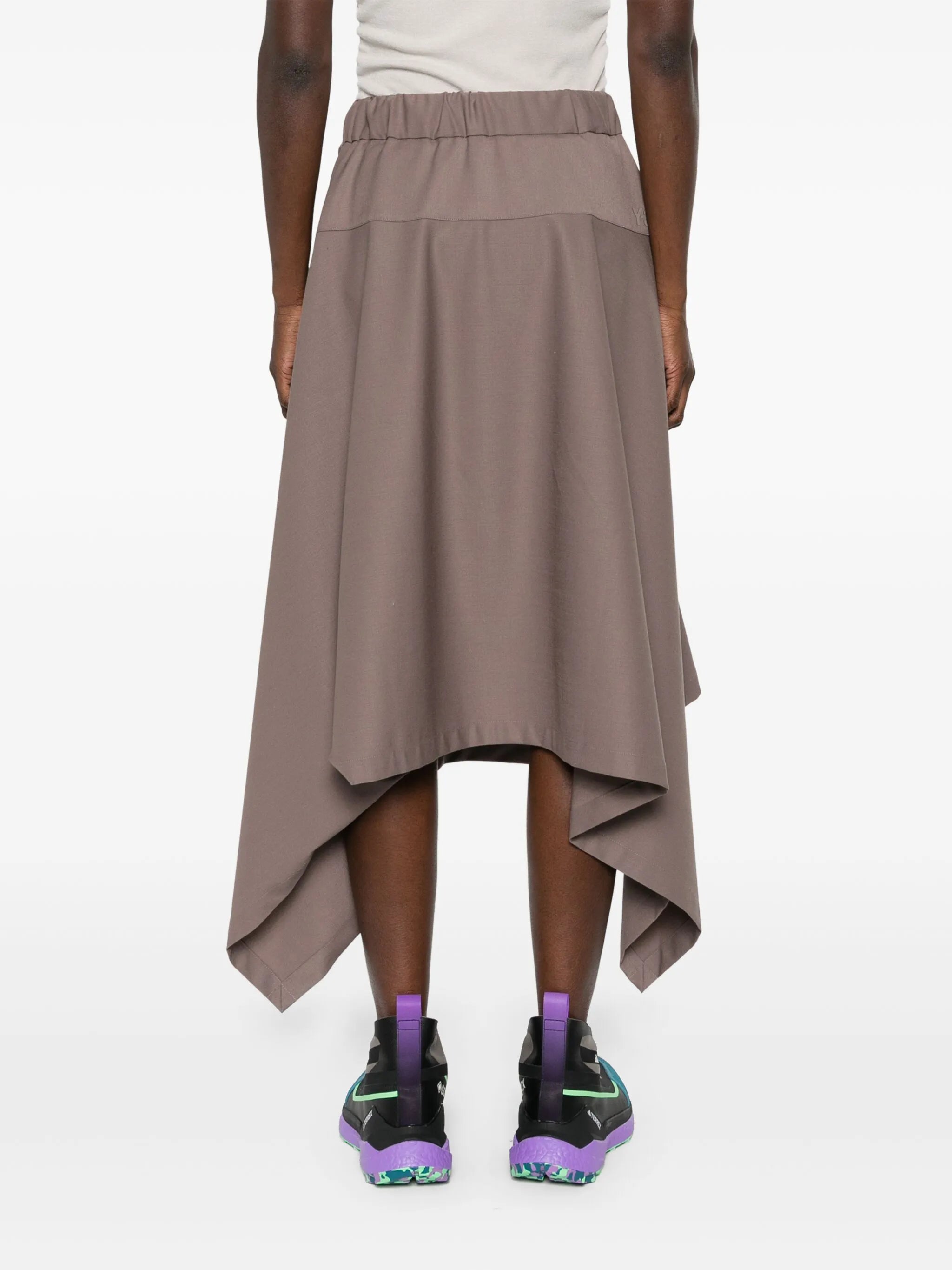 belted A-line skirt