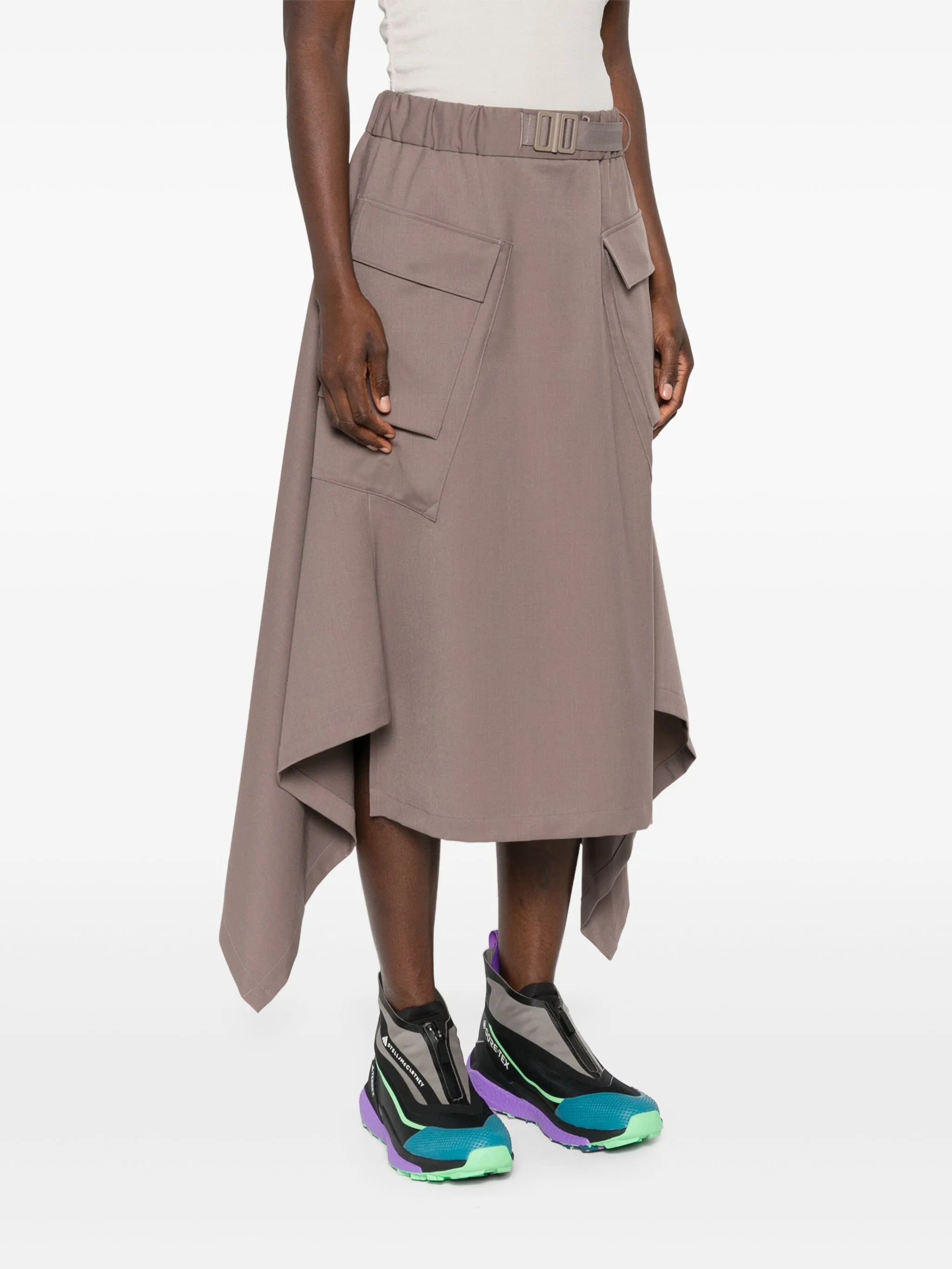 belted A-line skirt