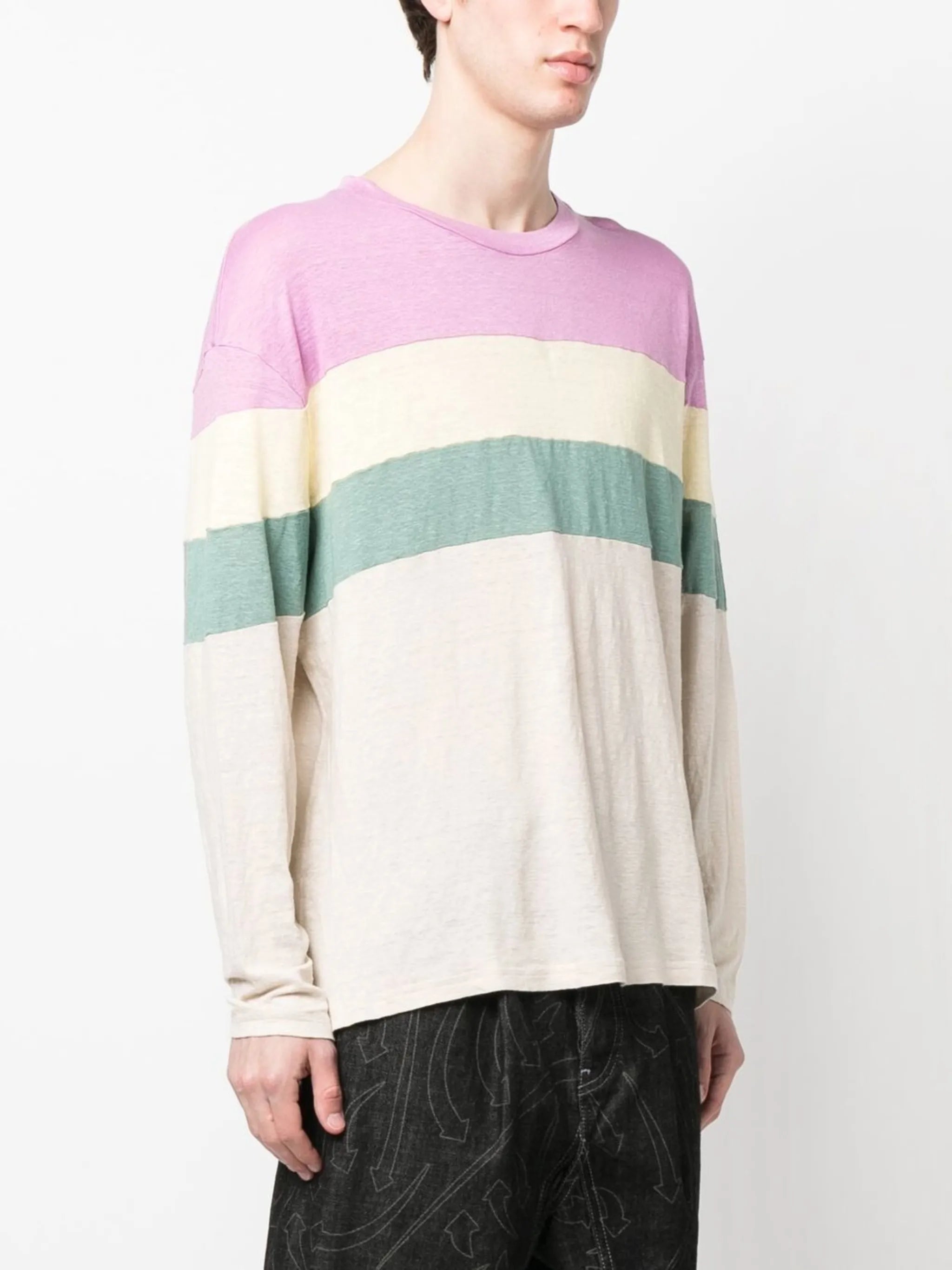 striped crew-neck jumper