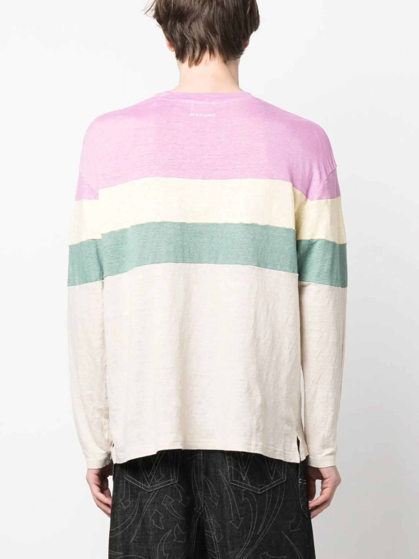 striped crew-neck jumper