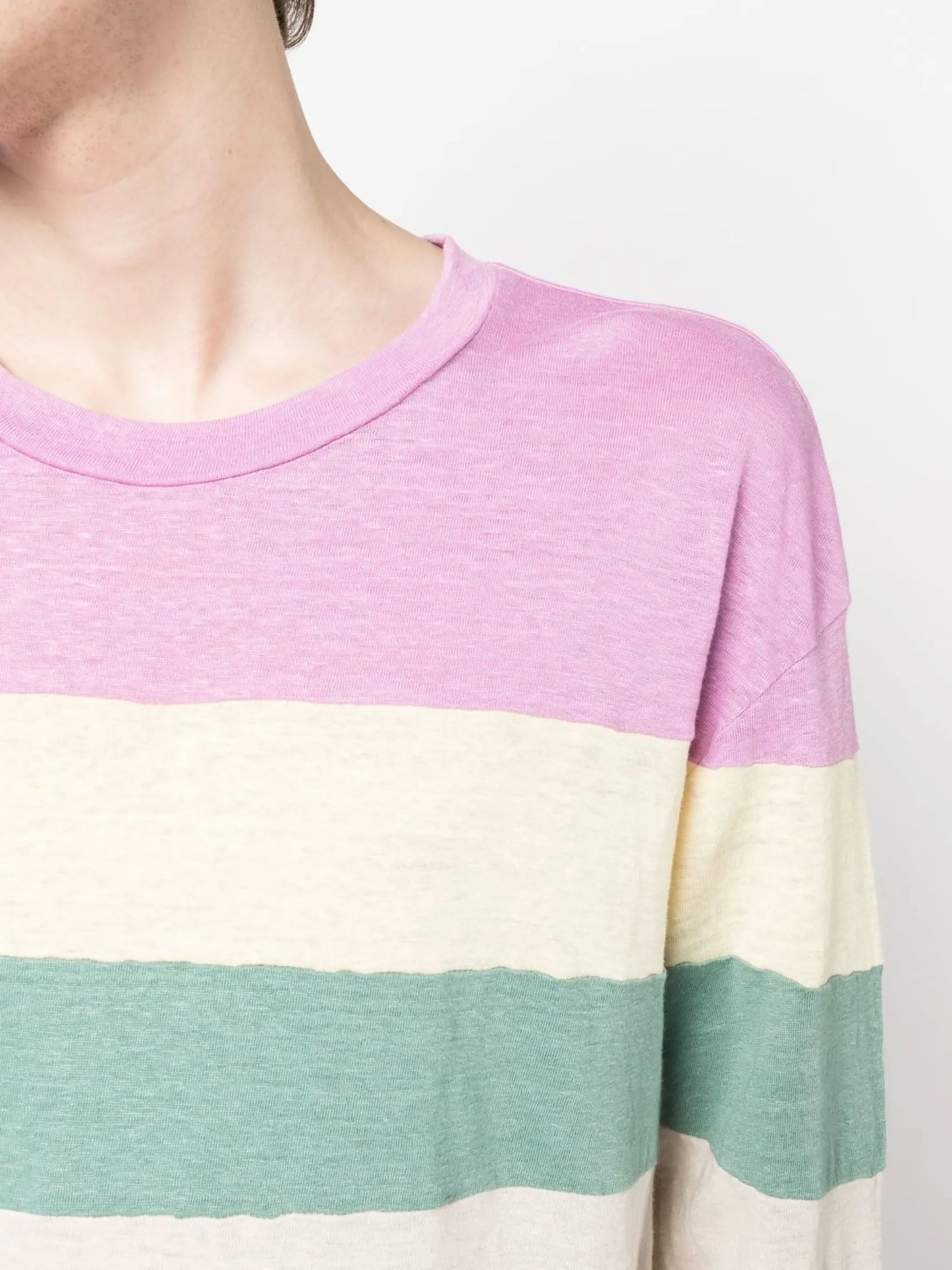 striped crew-neck jumper