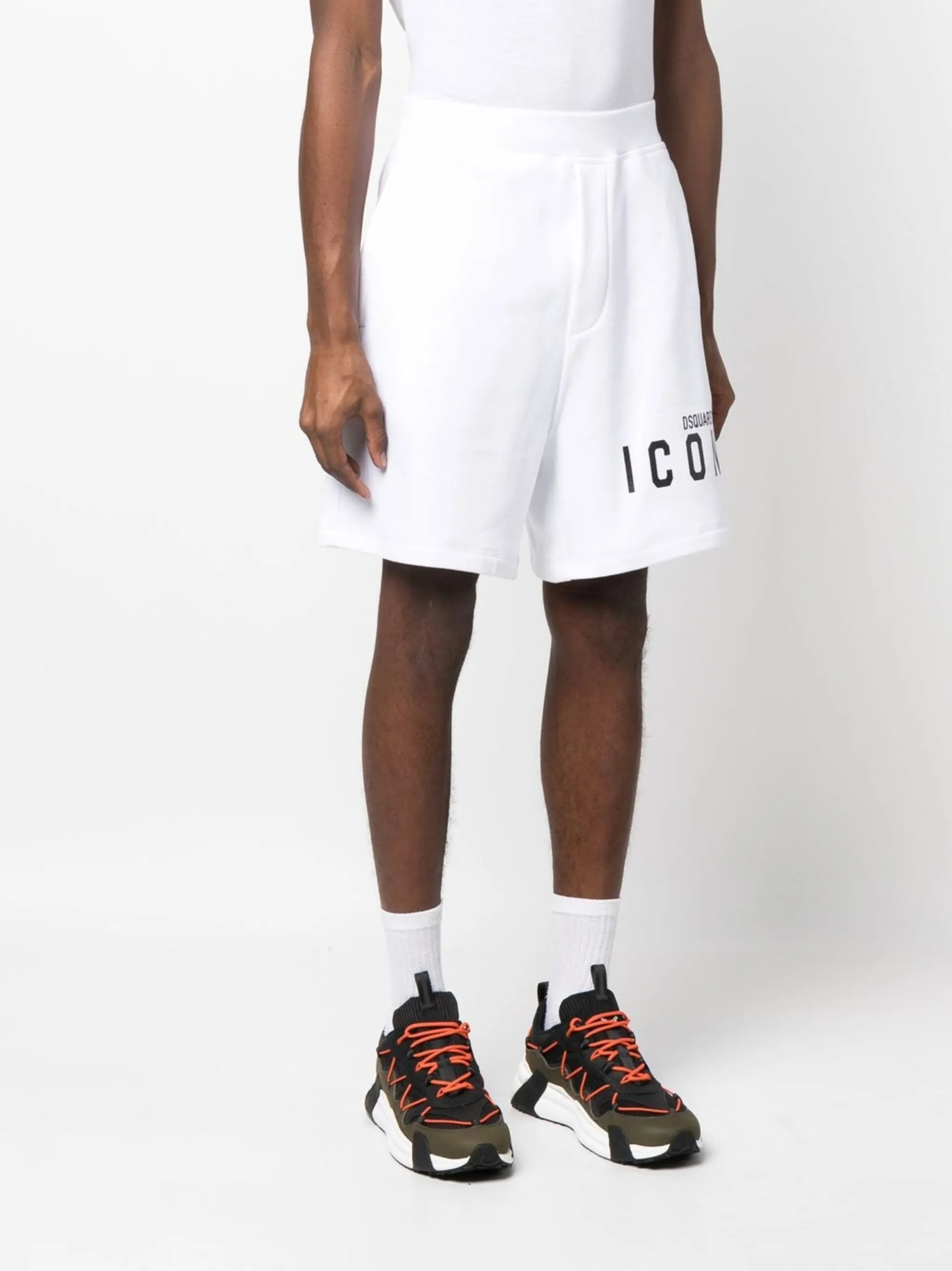 logo-print track shorts