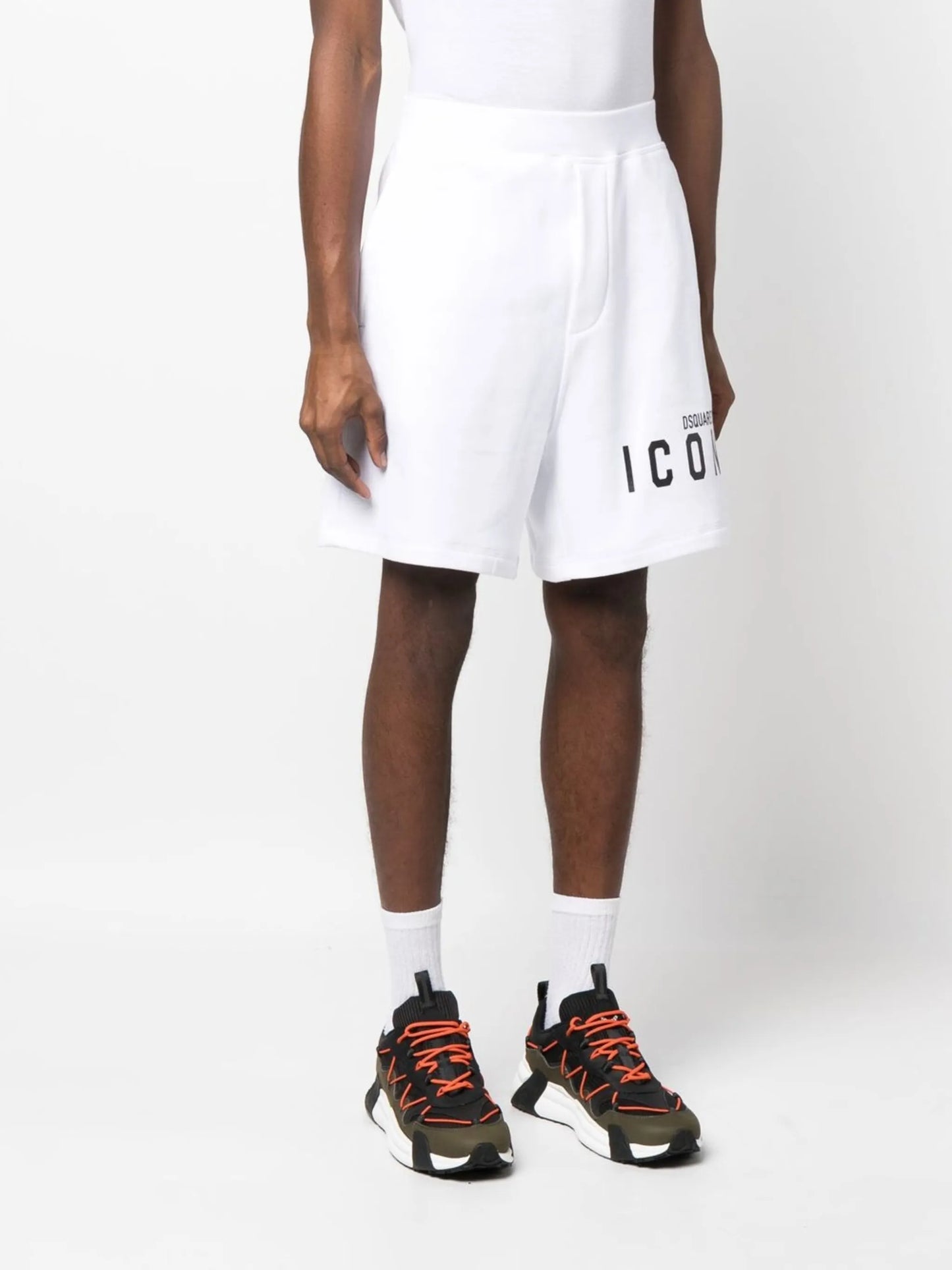 logo-print track shorts