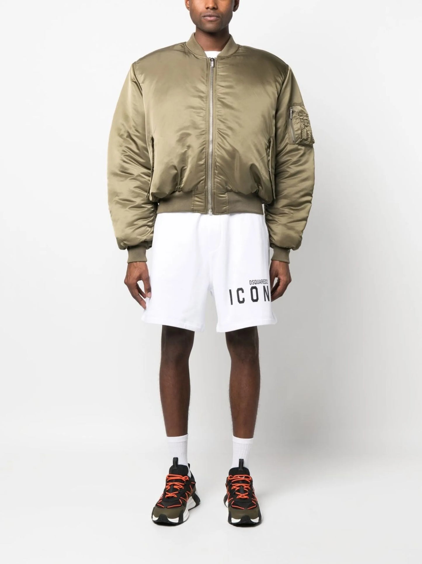 logo-print track shorts