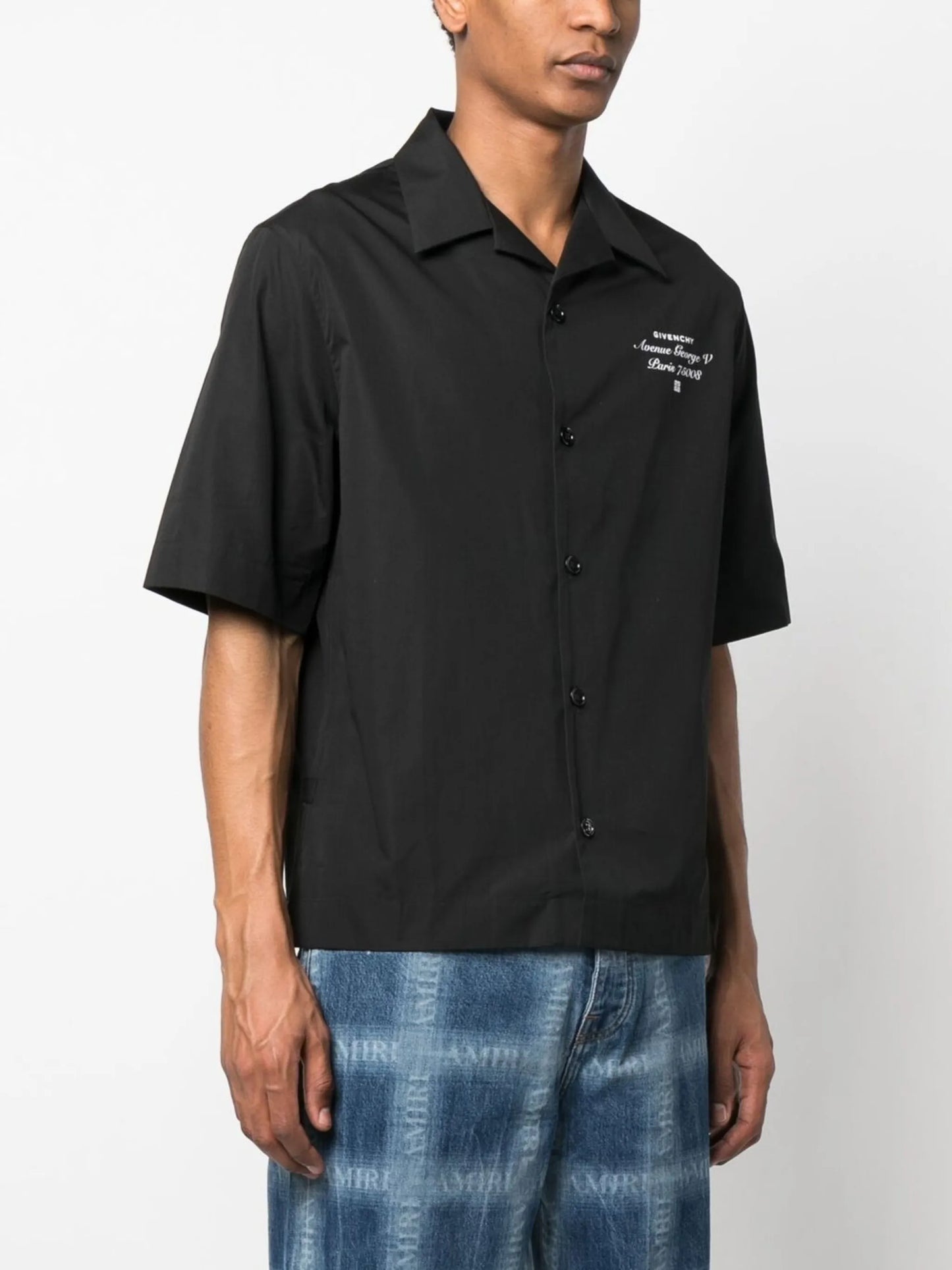 logo-embroidered short-sleeved shirt