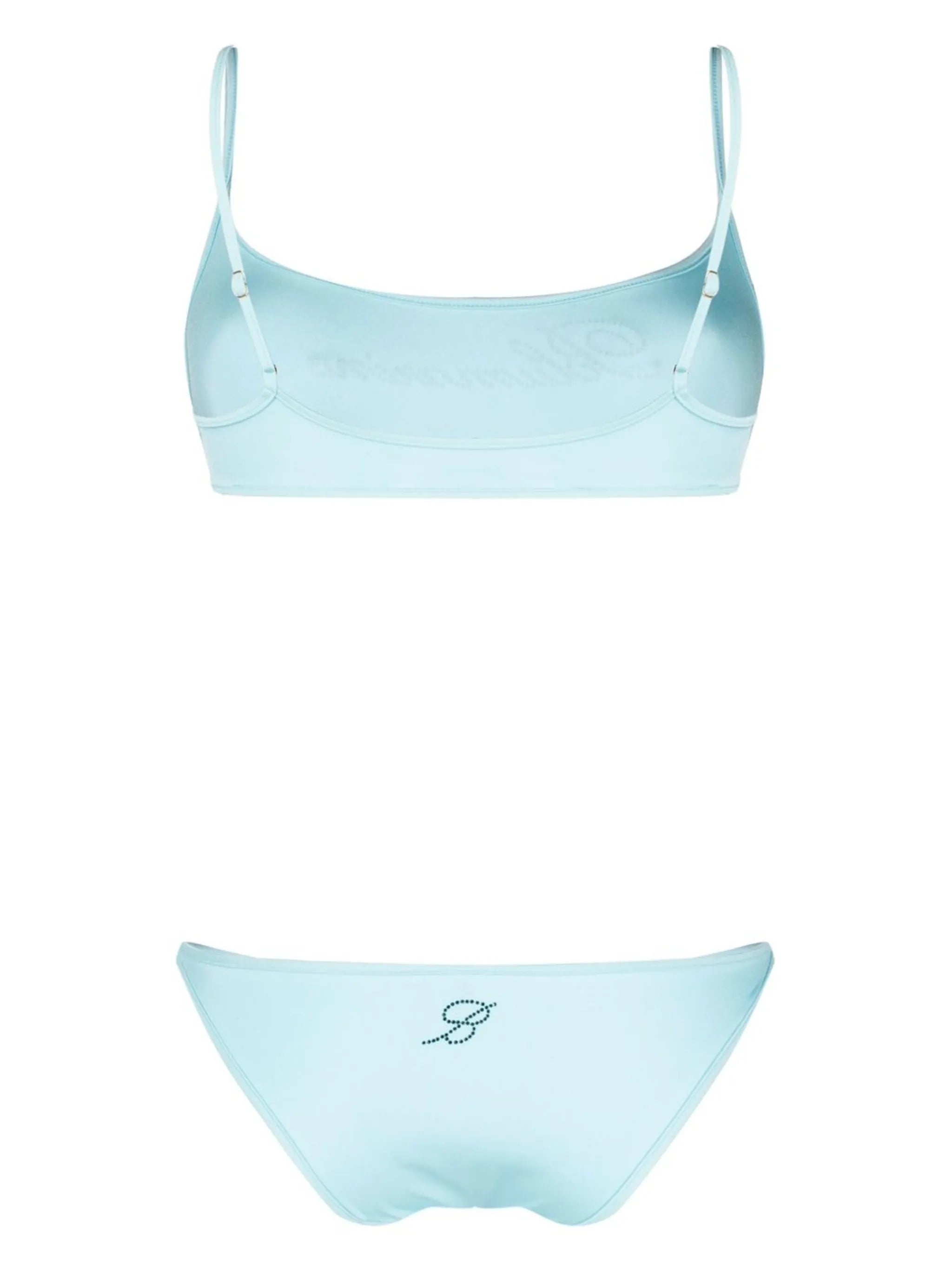 appliqué-logo scoop-neck bikini