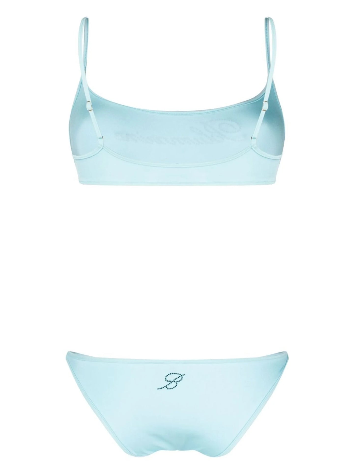 appliqué-logo scoop-neck bikini