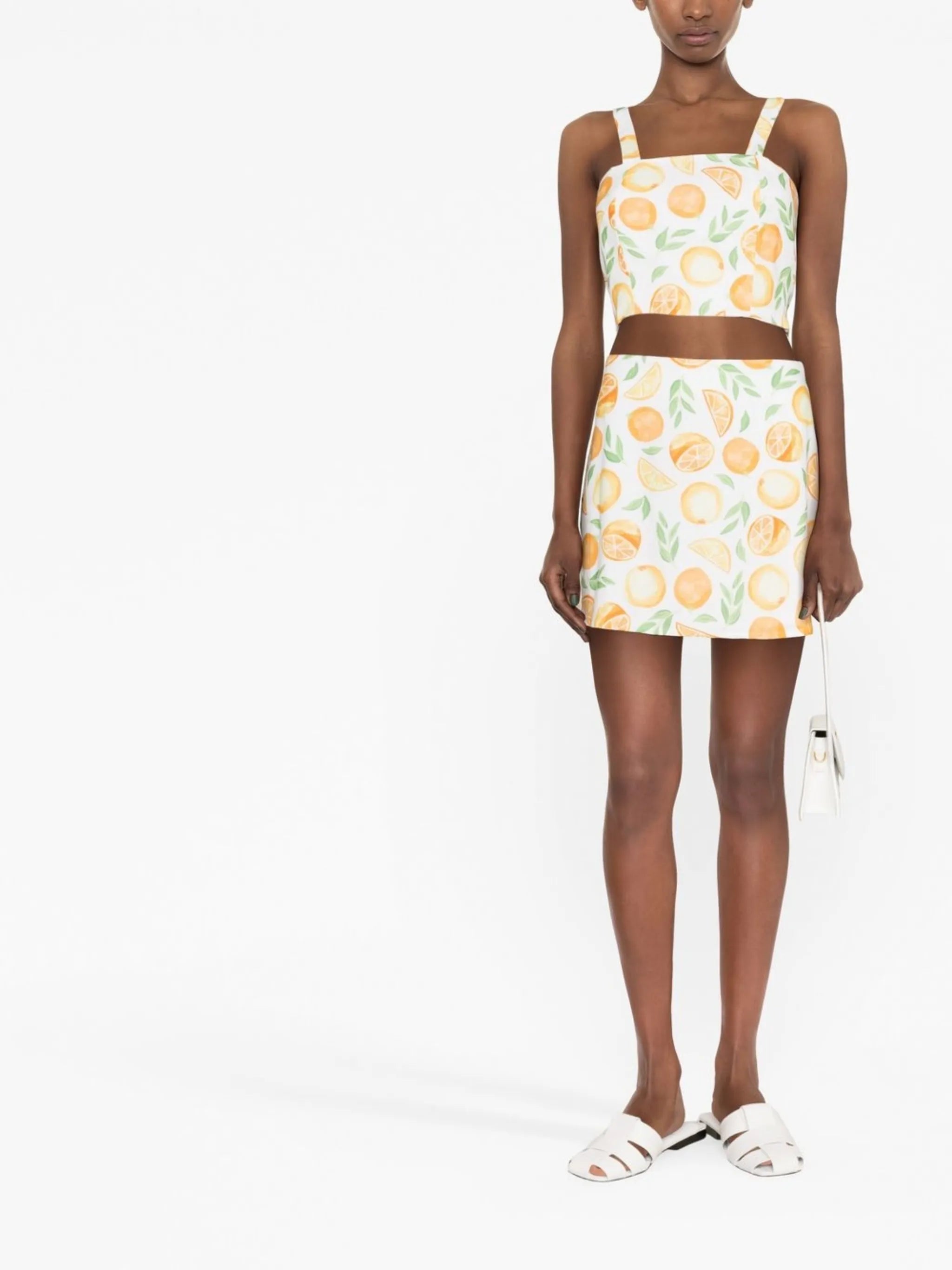 Amelia fruit-print miniskirt
