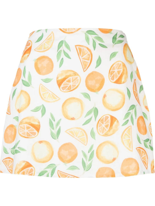 Amelia fruit-print miniskirt