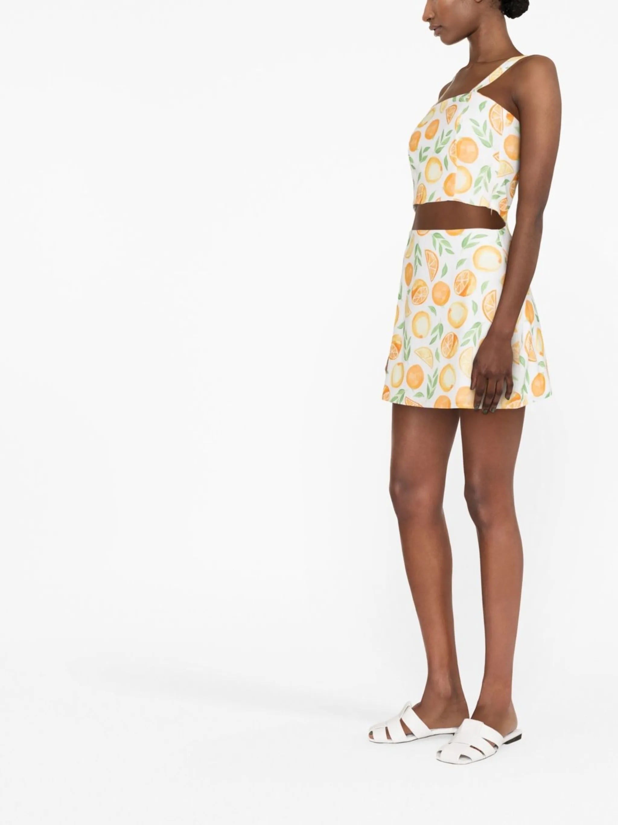 Amelia fruit-print miniskirt