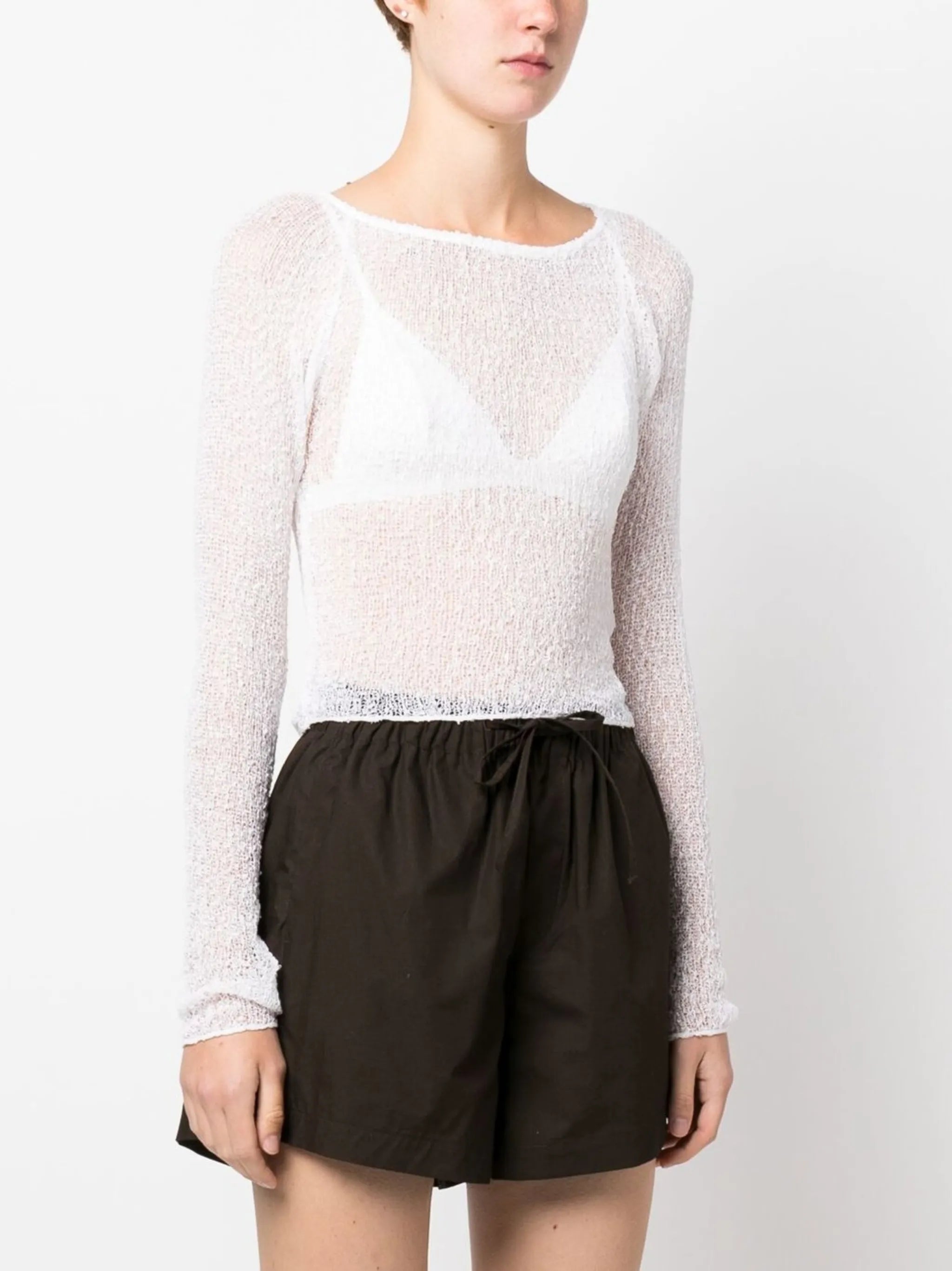 Beckie open-knit crew-neck jumper