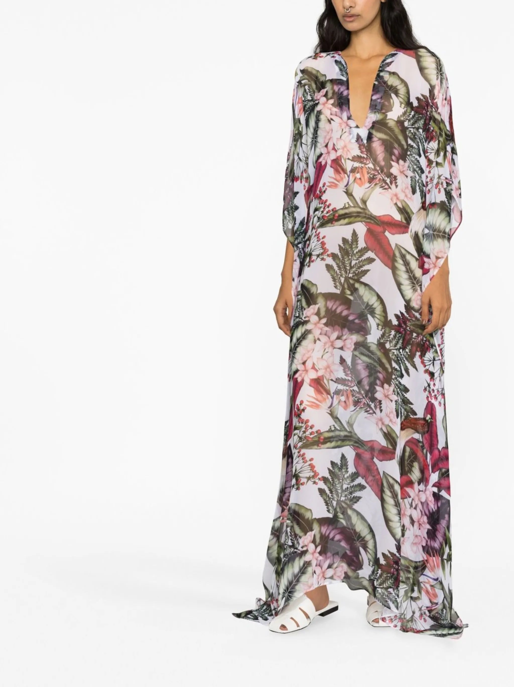 Rozanne Tropical-print maxi dress