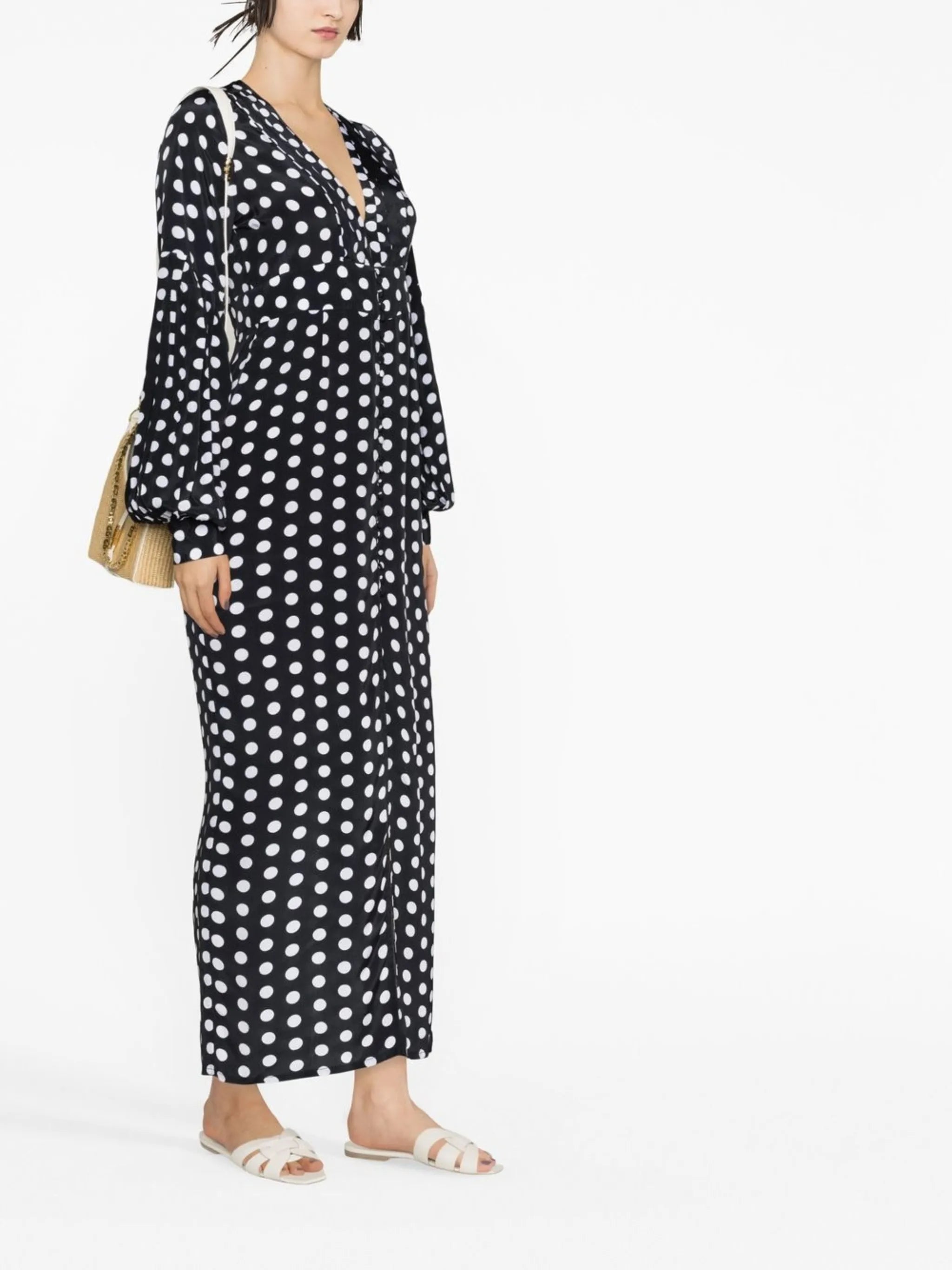 Gaia polka-dot buttoned dress