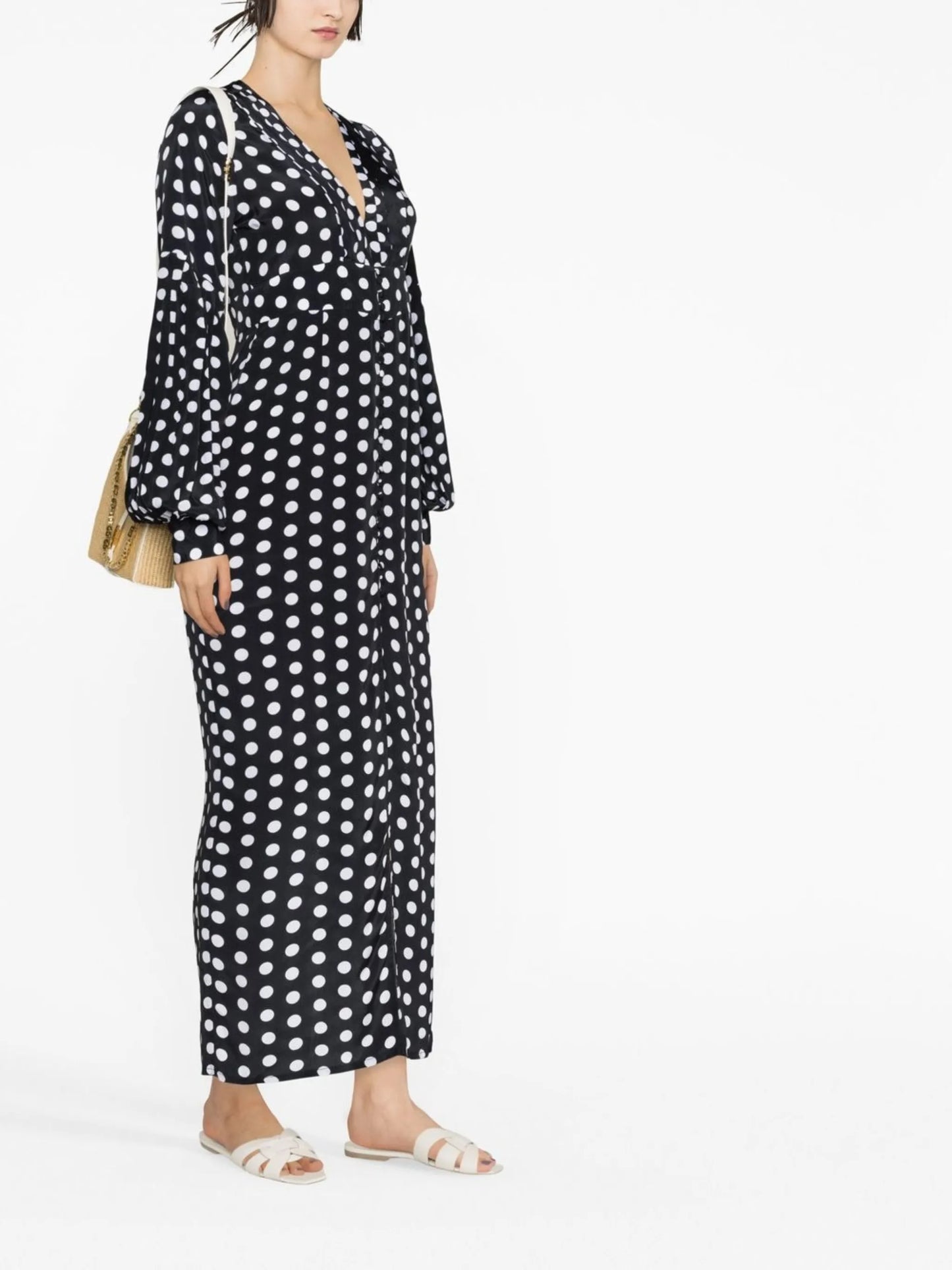 Gaia polka-dot buttoned dress