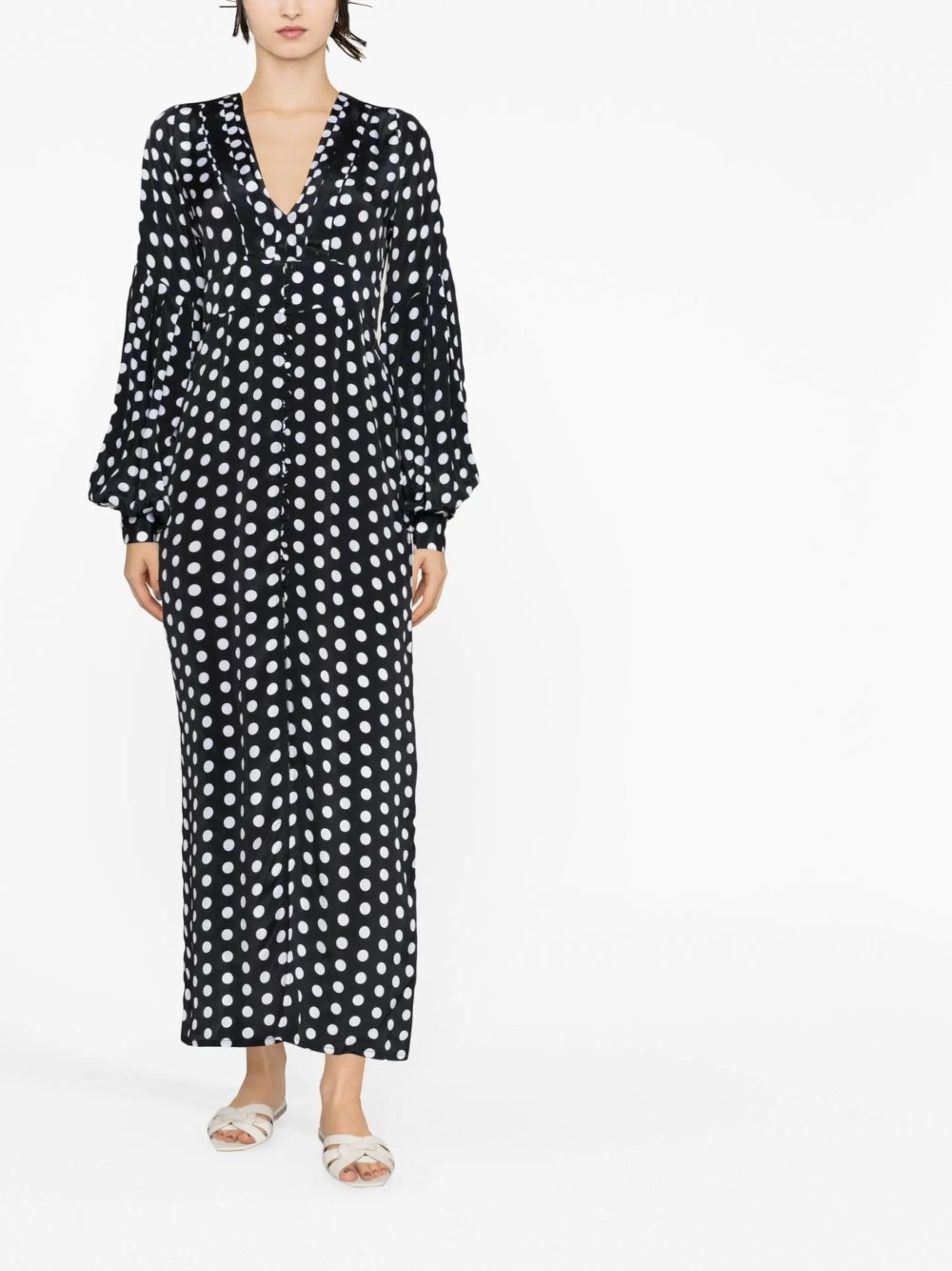 Gaia polka-dot buttoned dress