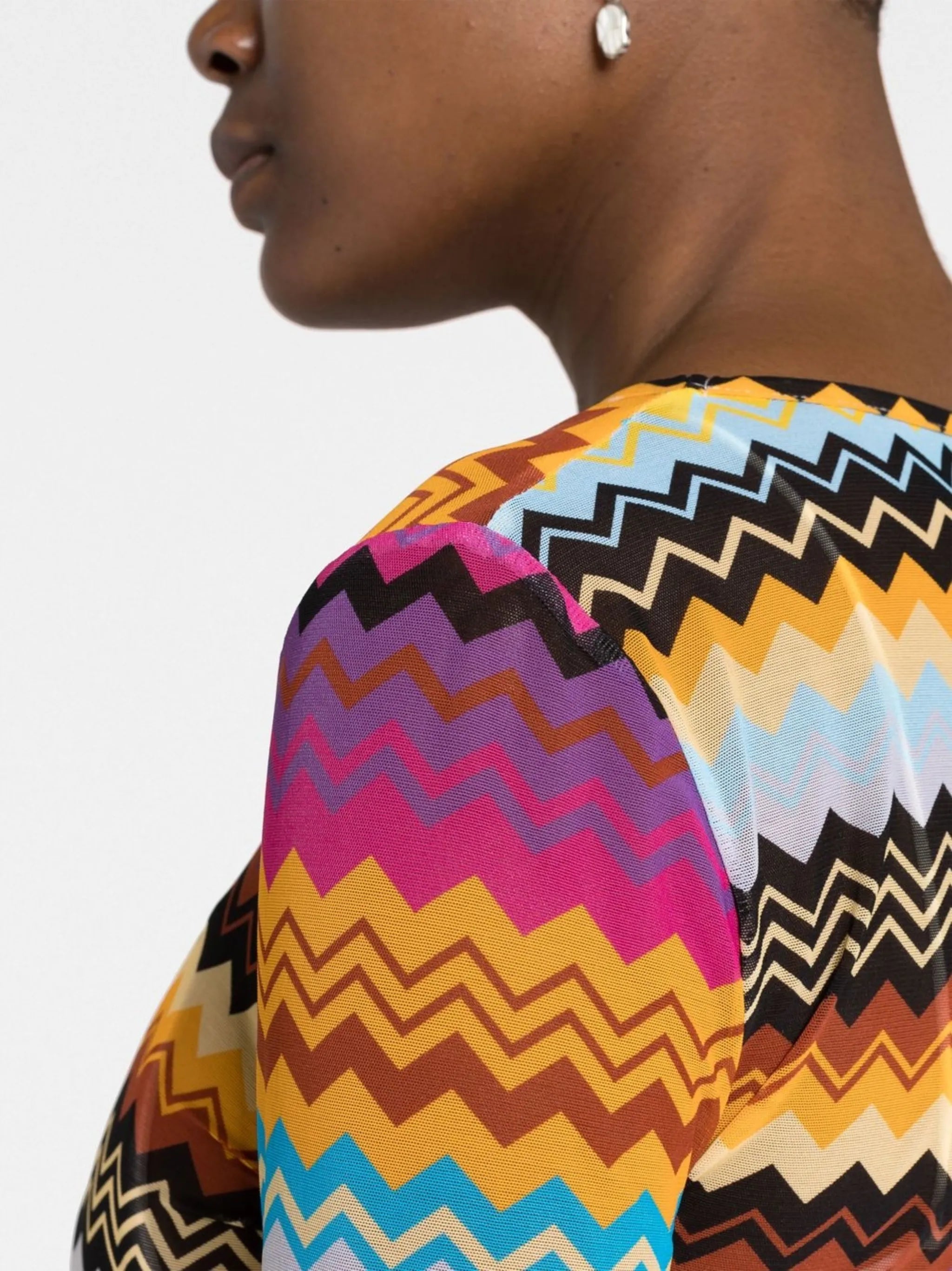 semi-sheer zigzag minidress