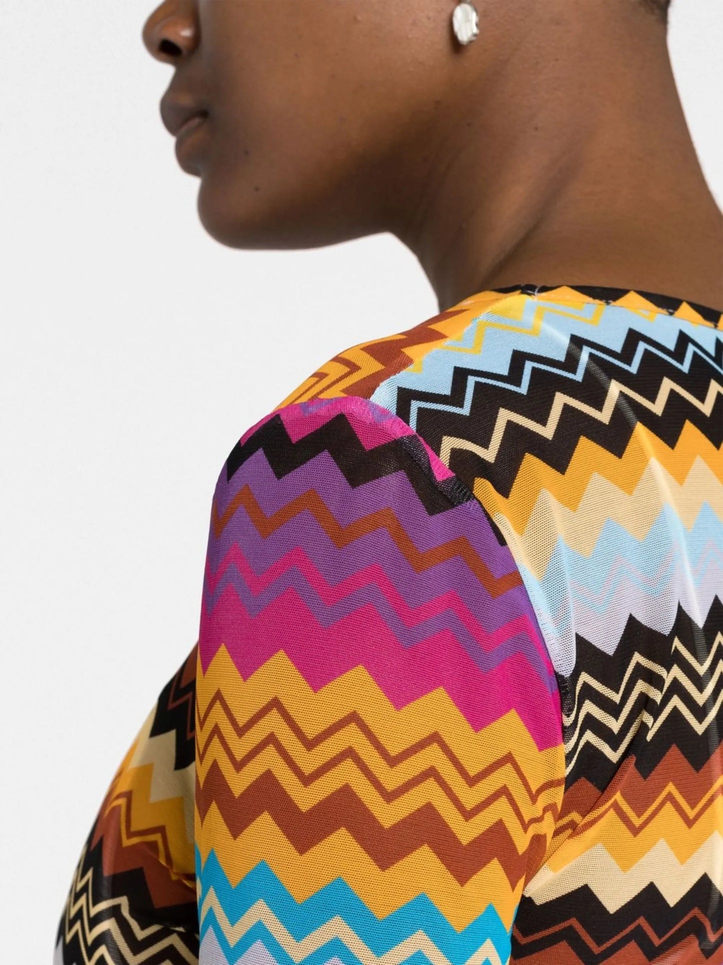 semi-sheer zigzag minidress