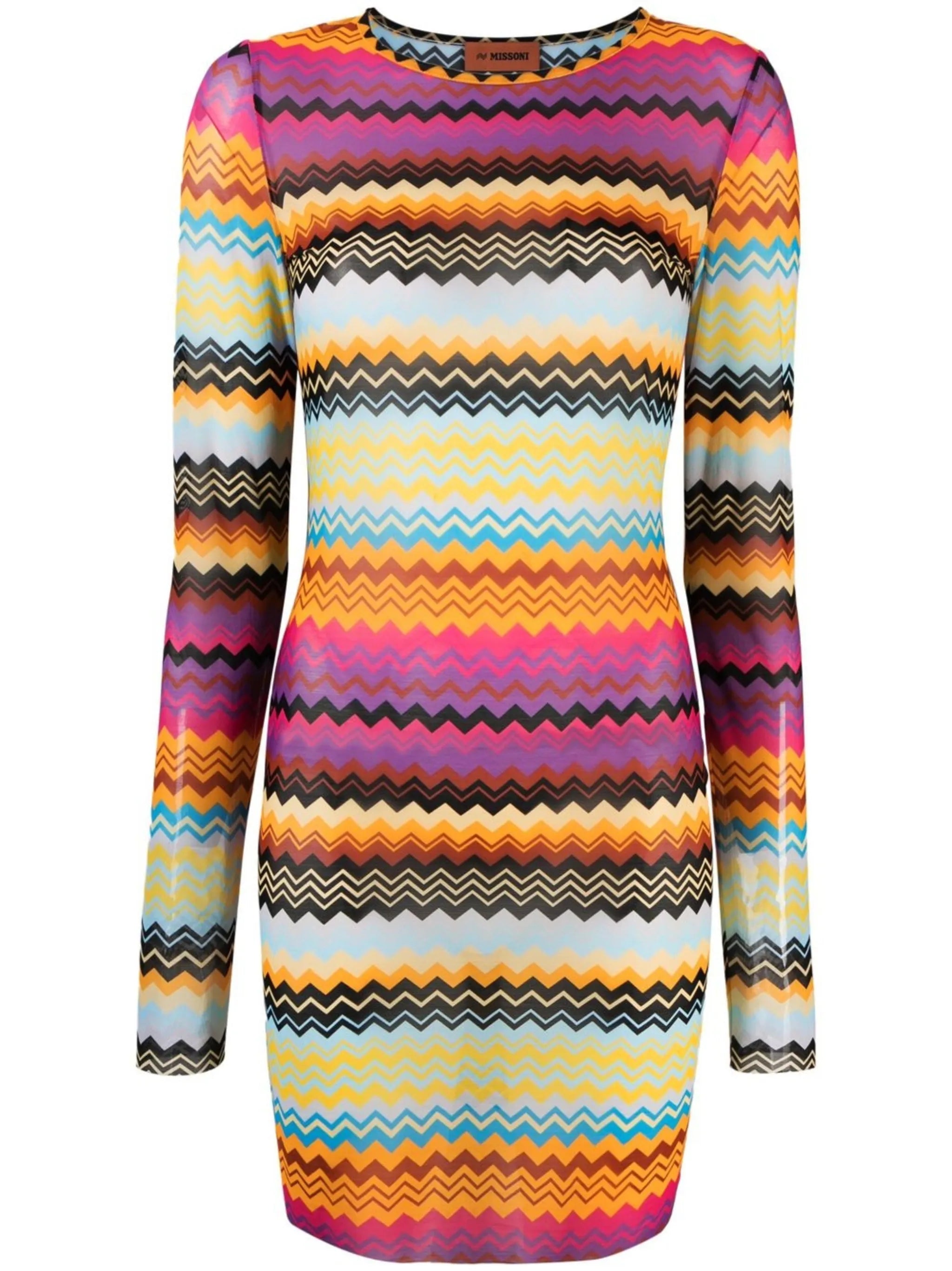 semi-sheer zigzag minidress