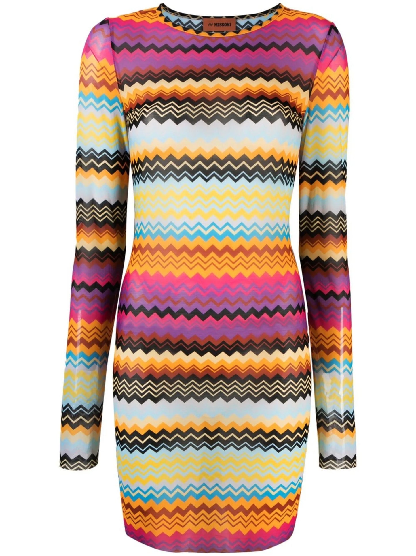 semi-sheer zigzag minidress