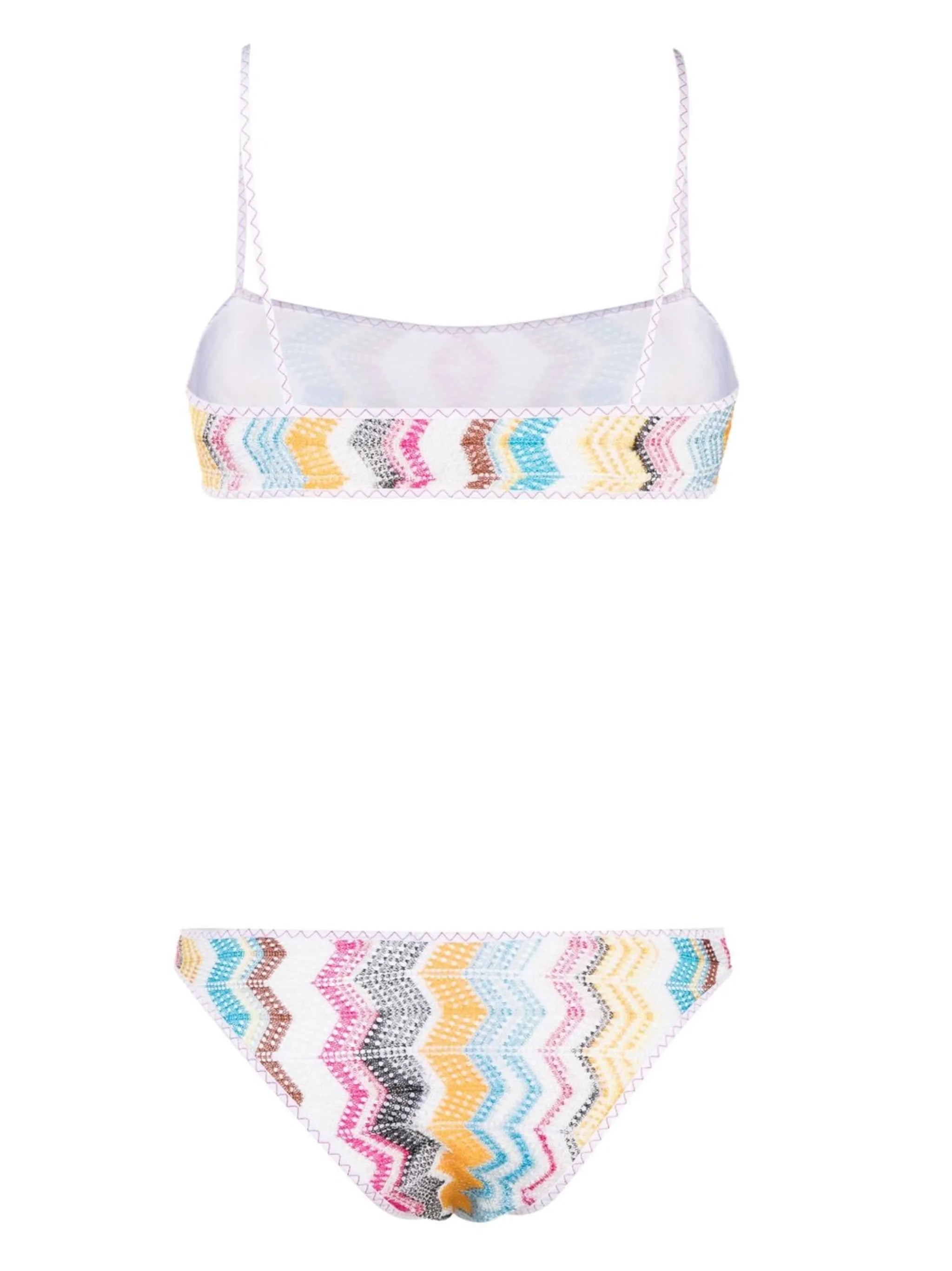 zigzag-pattern knitted bikini
