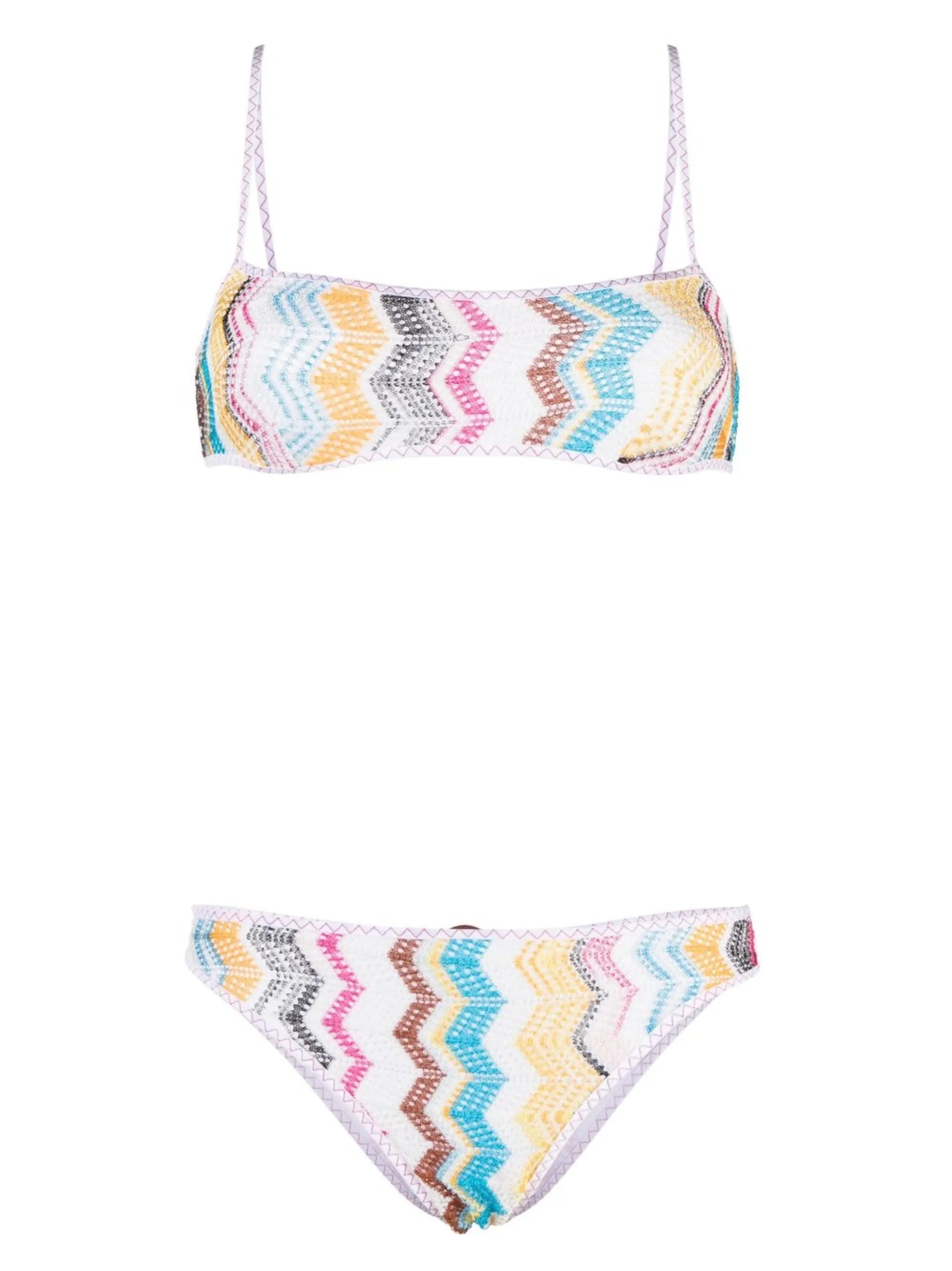 zigzag-pattern knitted bikini