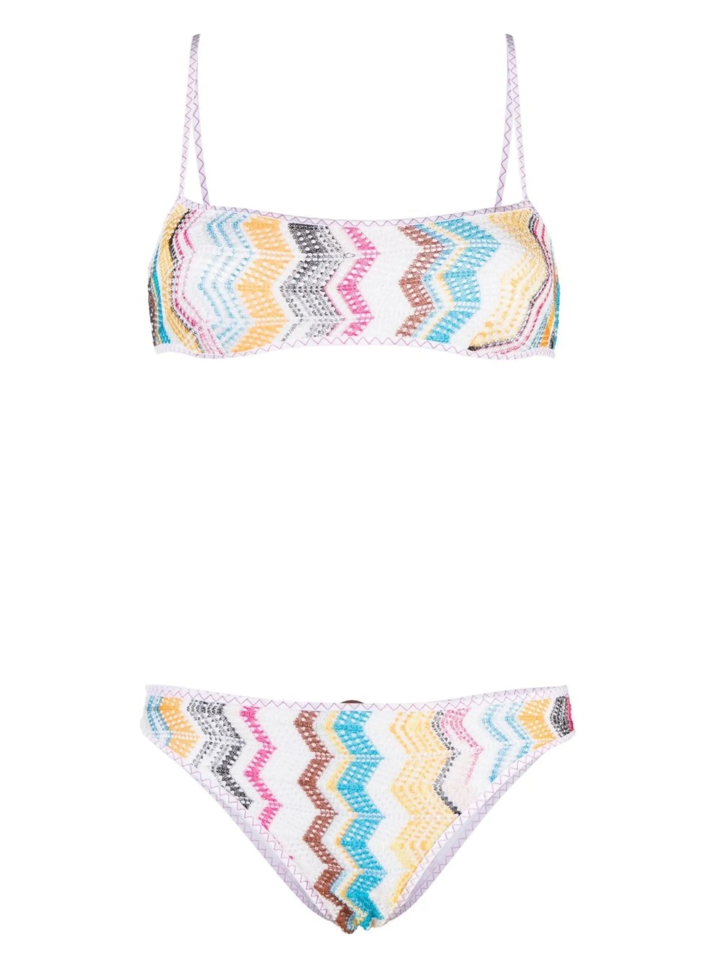 zigzag-pattern knitted bikini