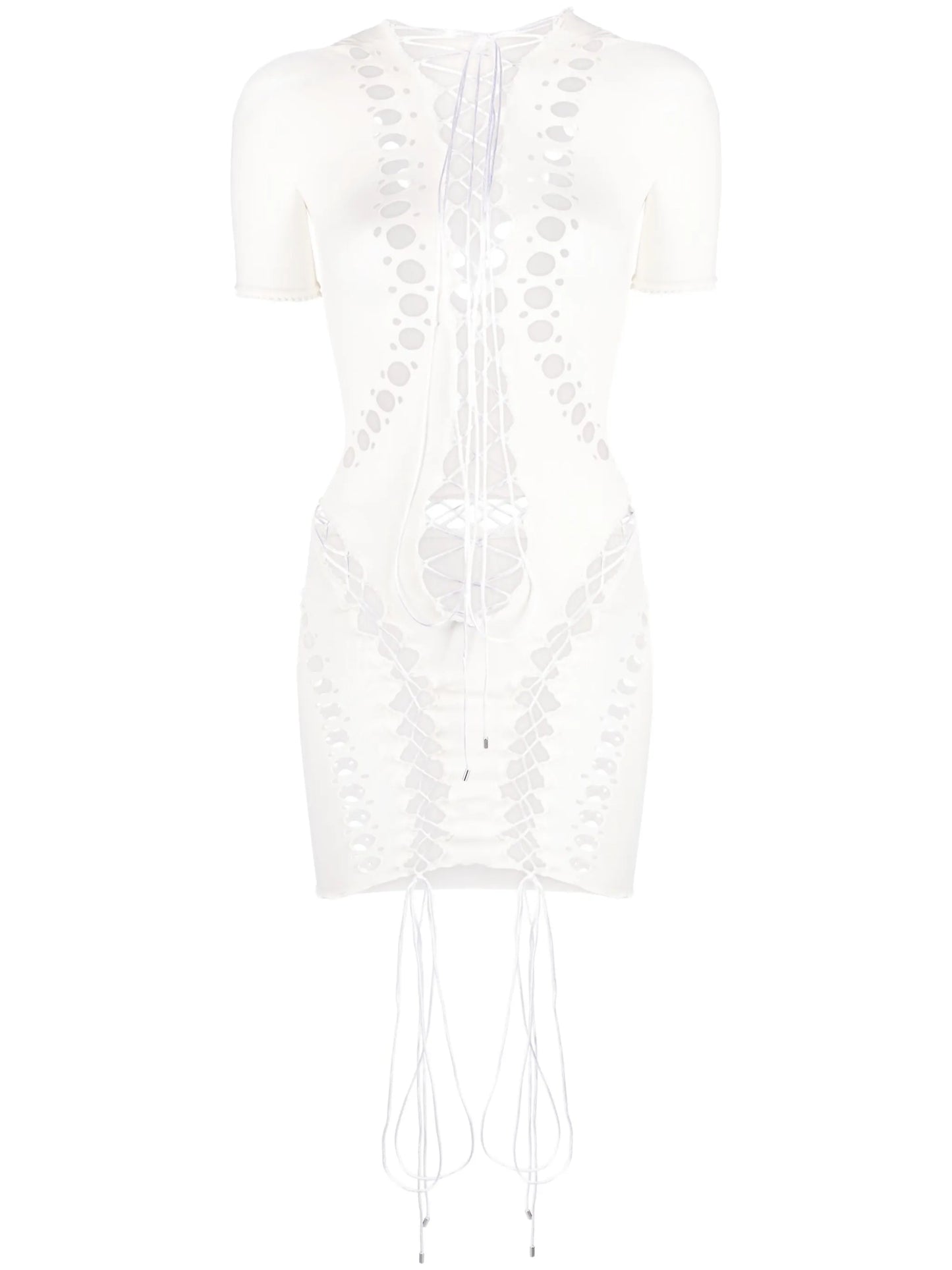 cut-out lace-up mini dress