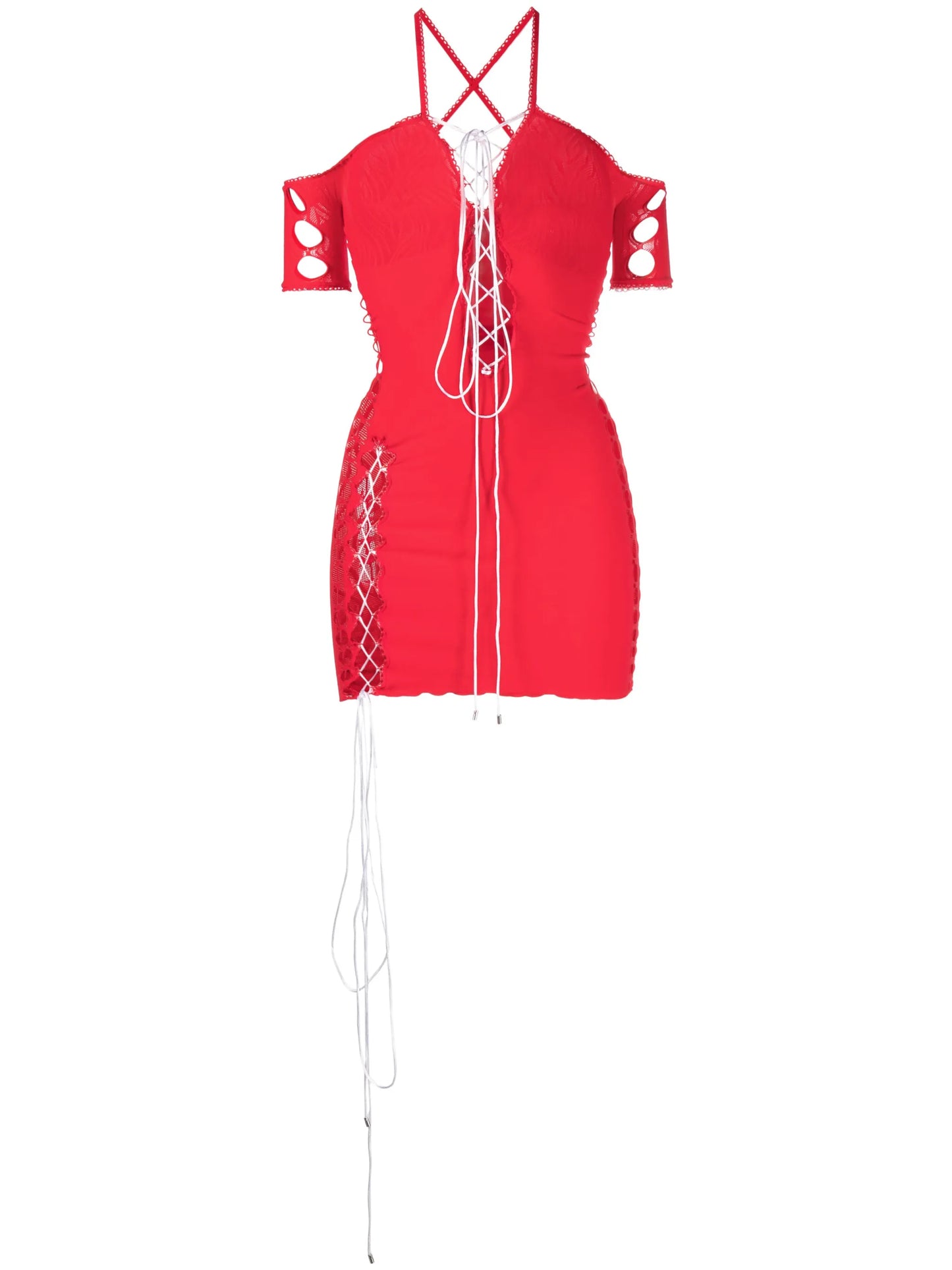 cut-out off-shoulder mini dress