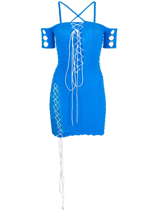 cut-out off-shoulder mini dress